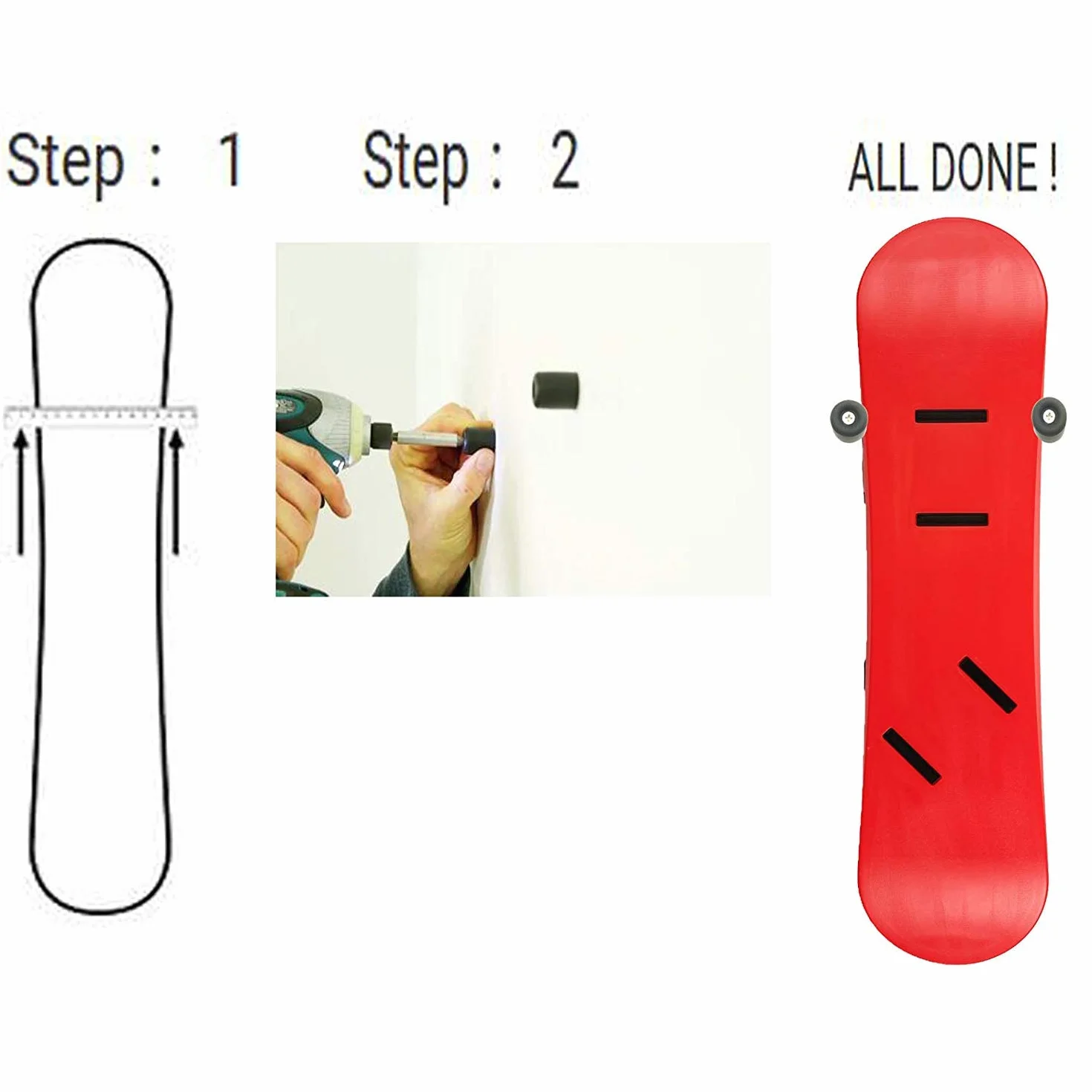 Minimalista exhibidor de snowboard | Estante de almacenamiento de esquí | Soporte de pared para 2 tablas