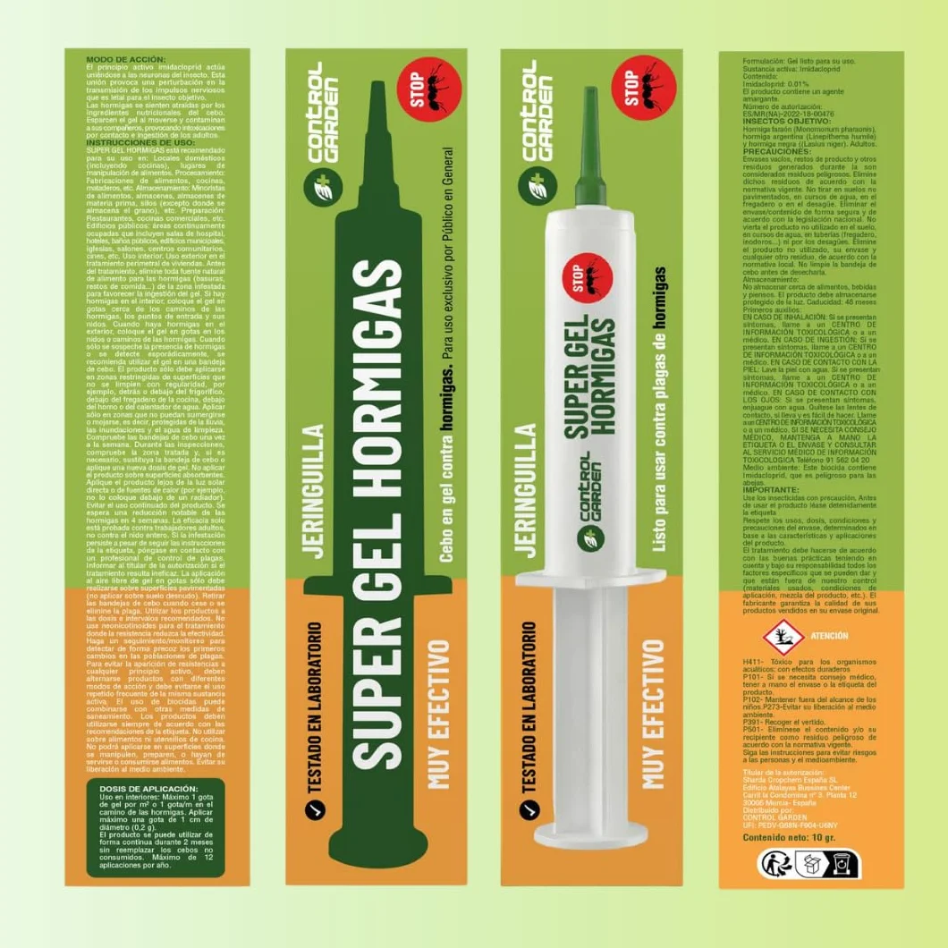 CONTROL GARDEN x3 Gel Antihormigas Jeringa 10gr | Cebo Insecticida Jeringuilla Elimina Hormigas Interior y Exterior | Eliminación Total Hormiguero | Mata Hormiga Reina y Nido | Formula Eficaz y Seguro