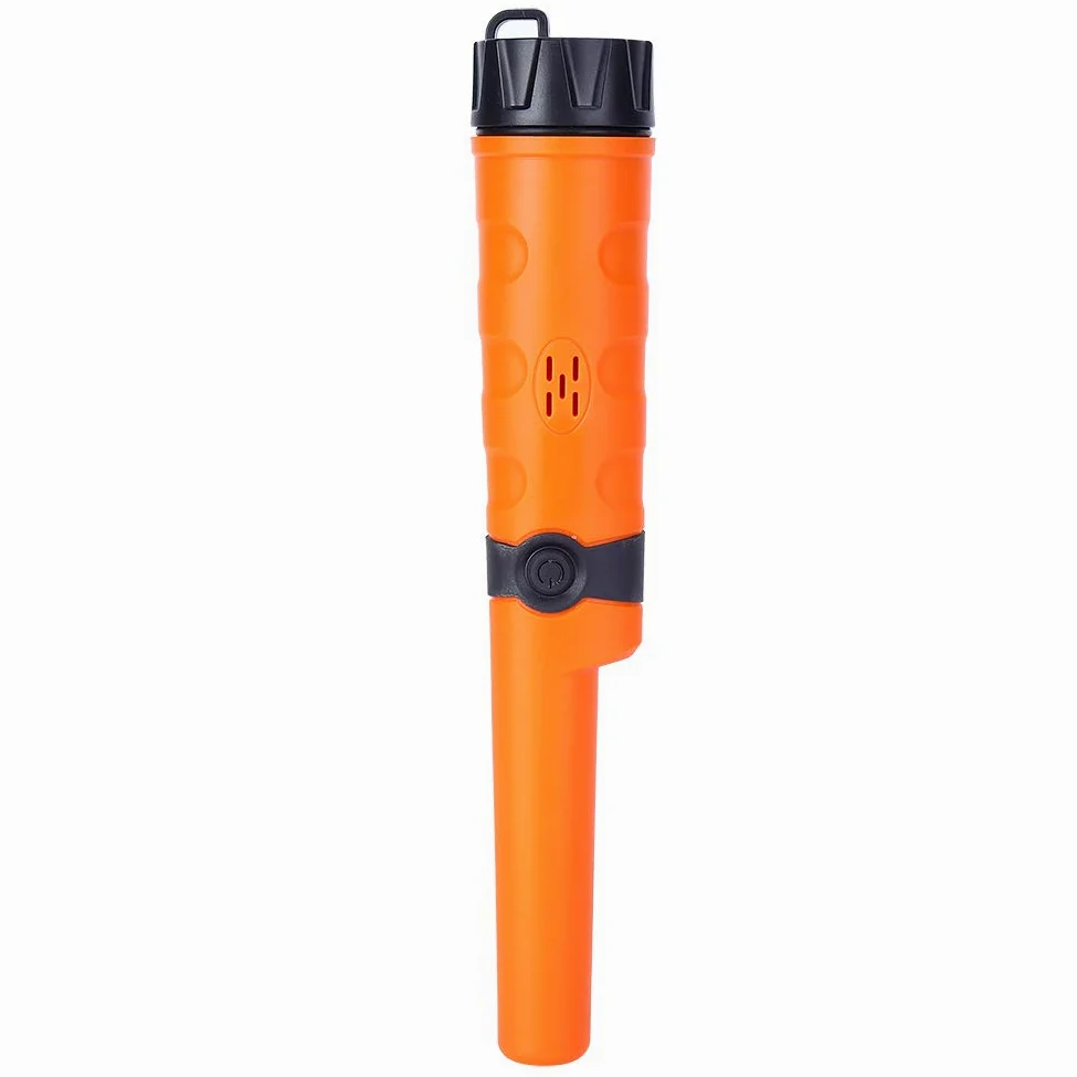 Gonetre Detector de Metales de Mano, Puntero Impermeable con Linterna LED para Detección en Exteriores (Naranja)