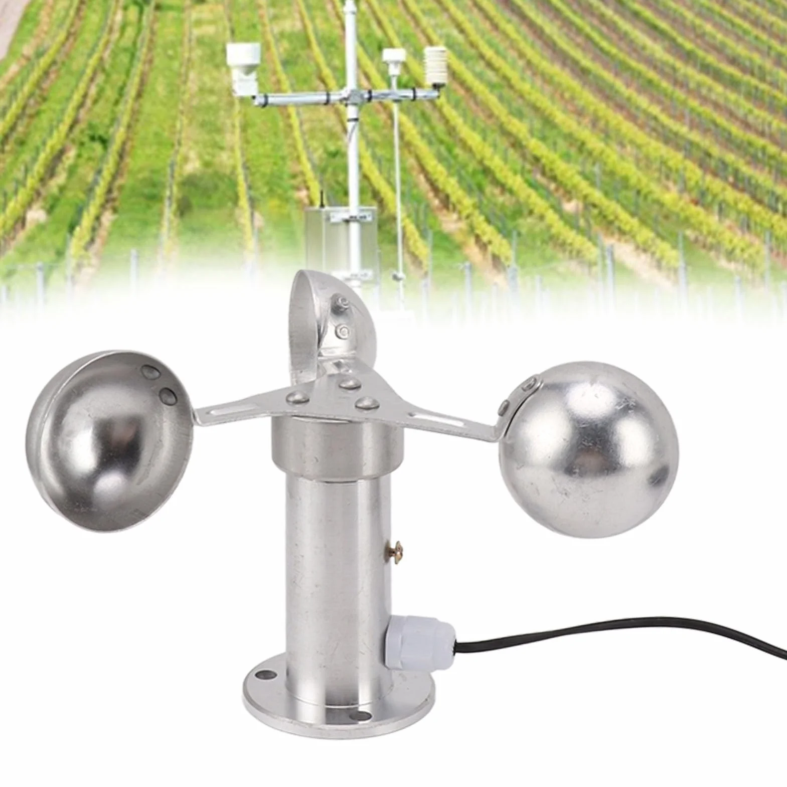 Sensor De Velocidad Del Viento Anemómetro De 3 Tazas De Aleación De Aluminio De 0 A 3,8 V, Ideal Para Centrales Eléctricas Y Monitoreo Meteorológico