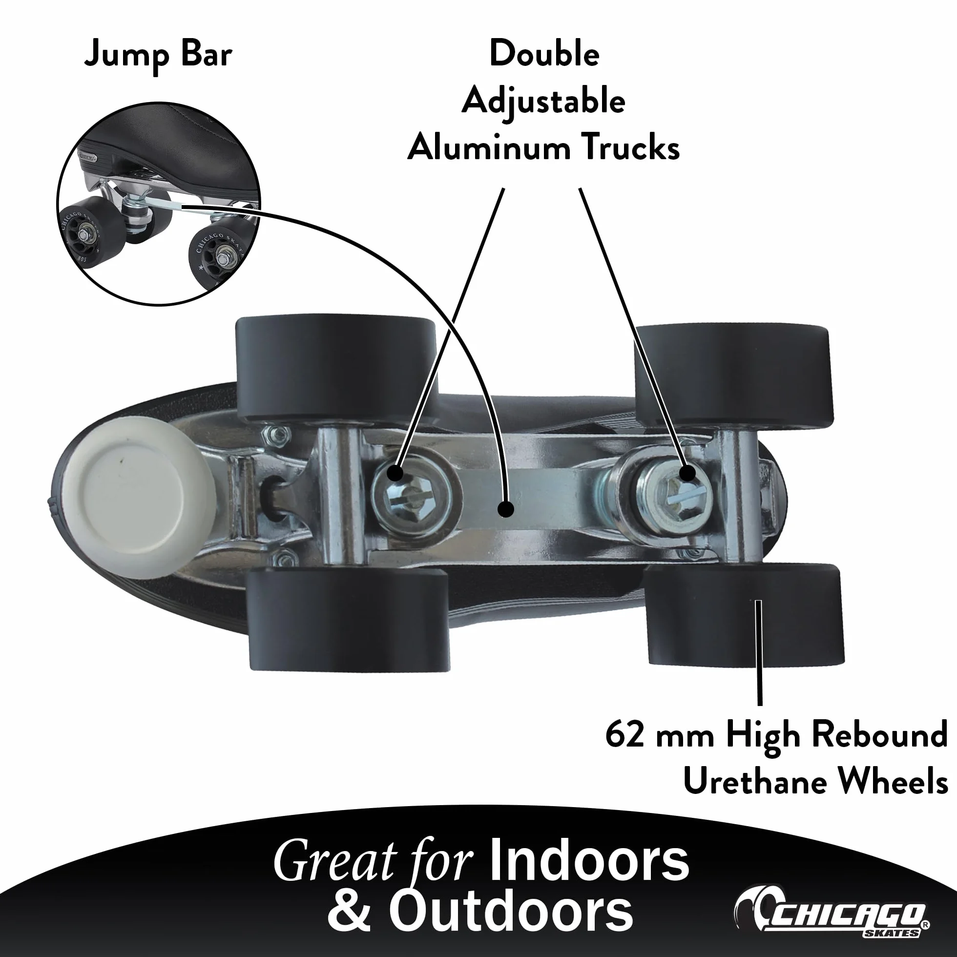 Chicago Skates Patines de Ruedas con Forro de Cuero para Hombre