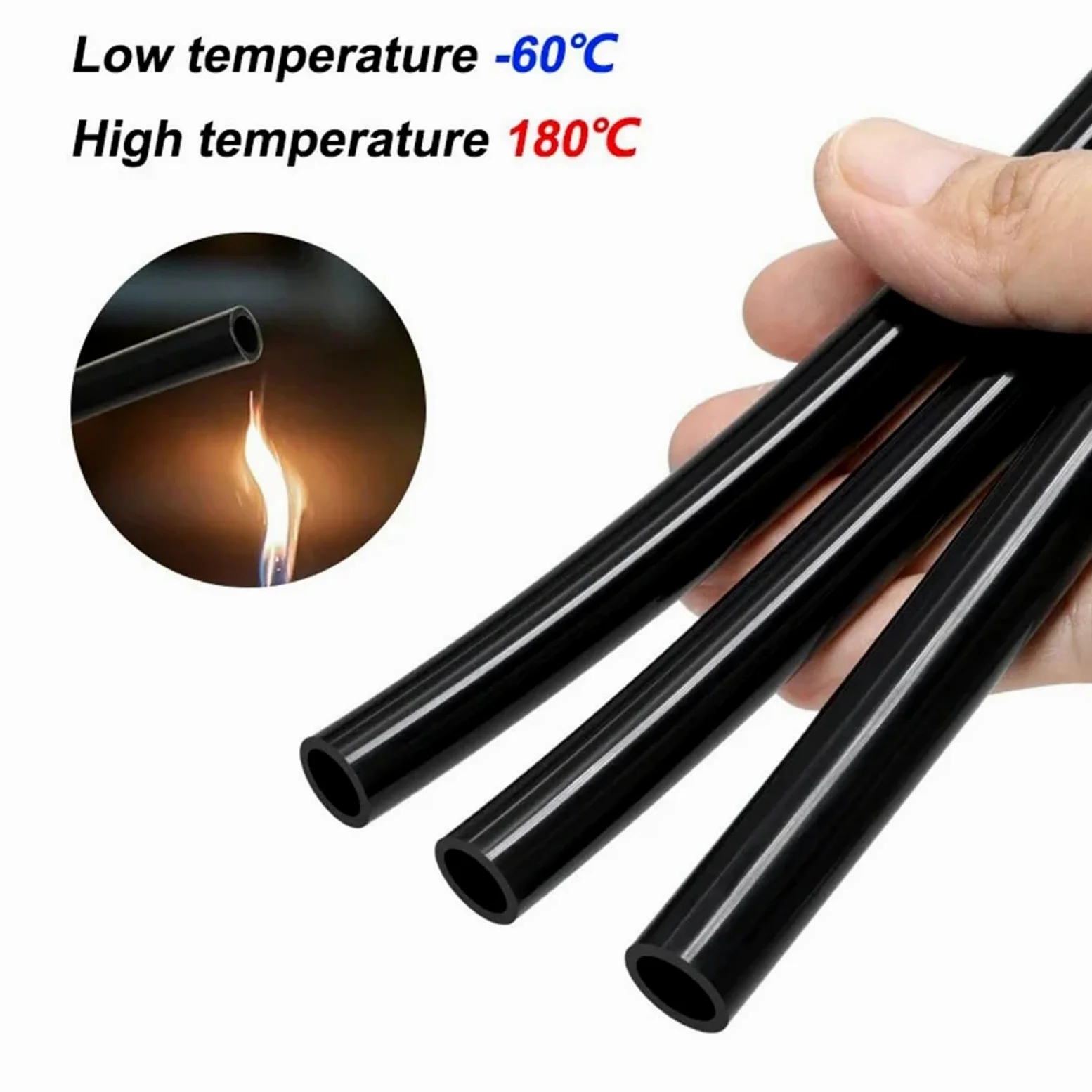 Black Silicone Tube Flexible | ID 0,5 mm ~ 32 mm Manguera de plomería de agua resistente a altas temperaturas(8 meters,ID 9mm x OD 12mm)