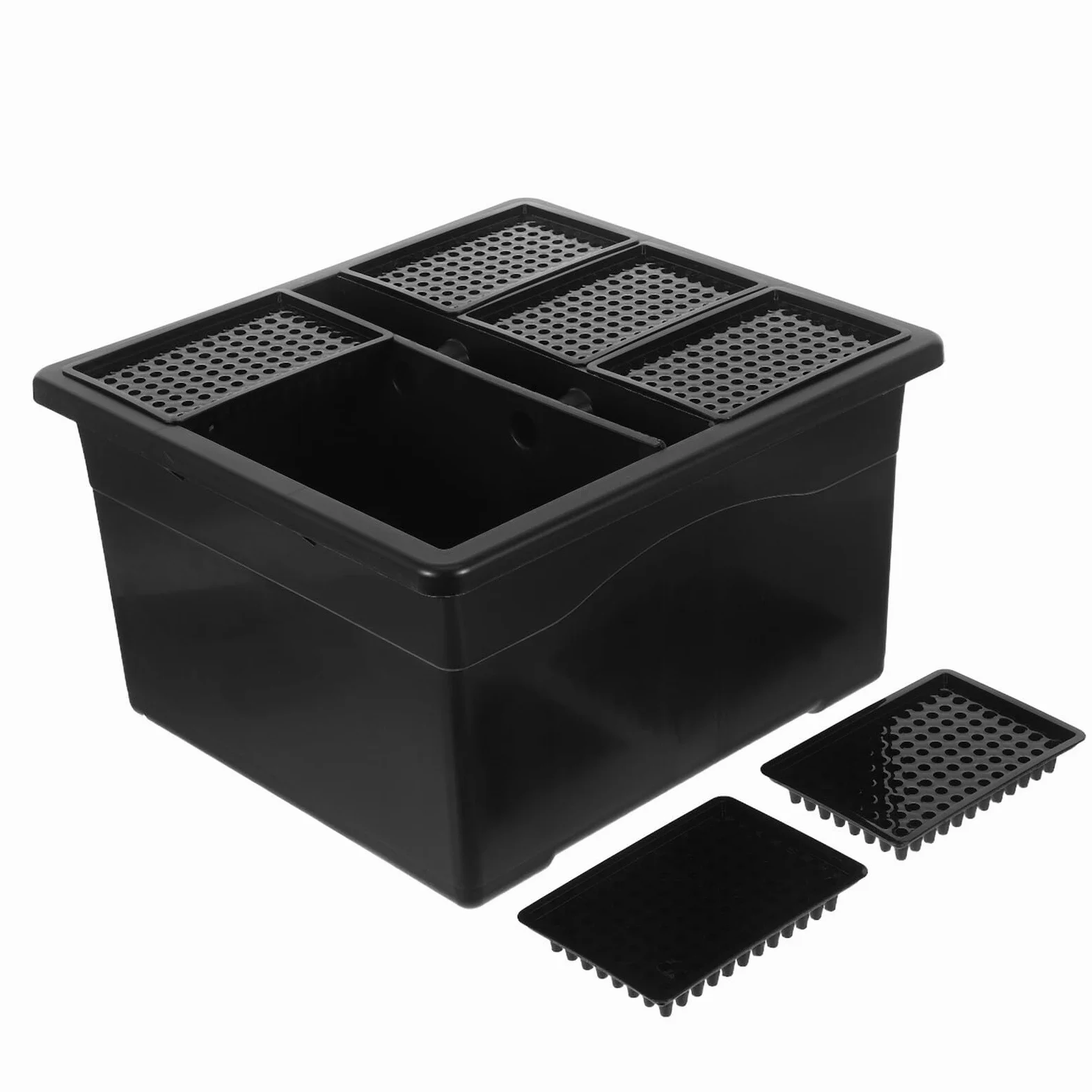 UPKOCH Set de 6 Jardineras Hidropónicas de Plástico Resistente 96 Orificios para Cultivo Hidropónico Interior Contenedor para Plantas Acuáticas Bandeja para Germinación en Laboratorio