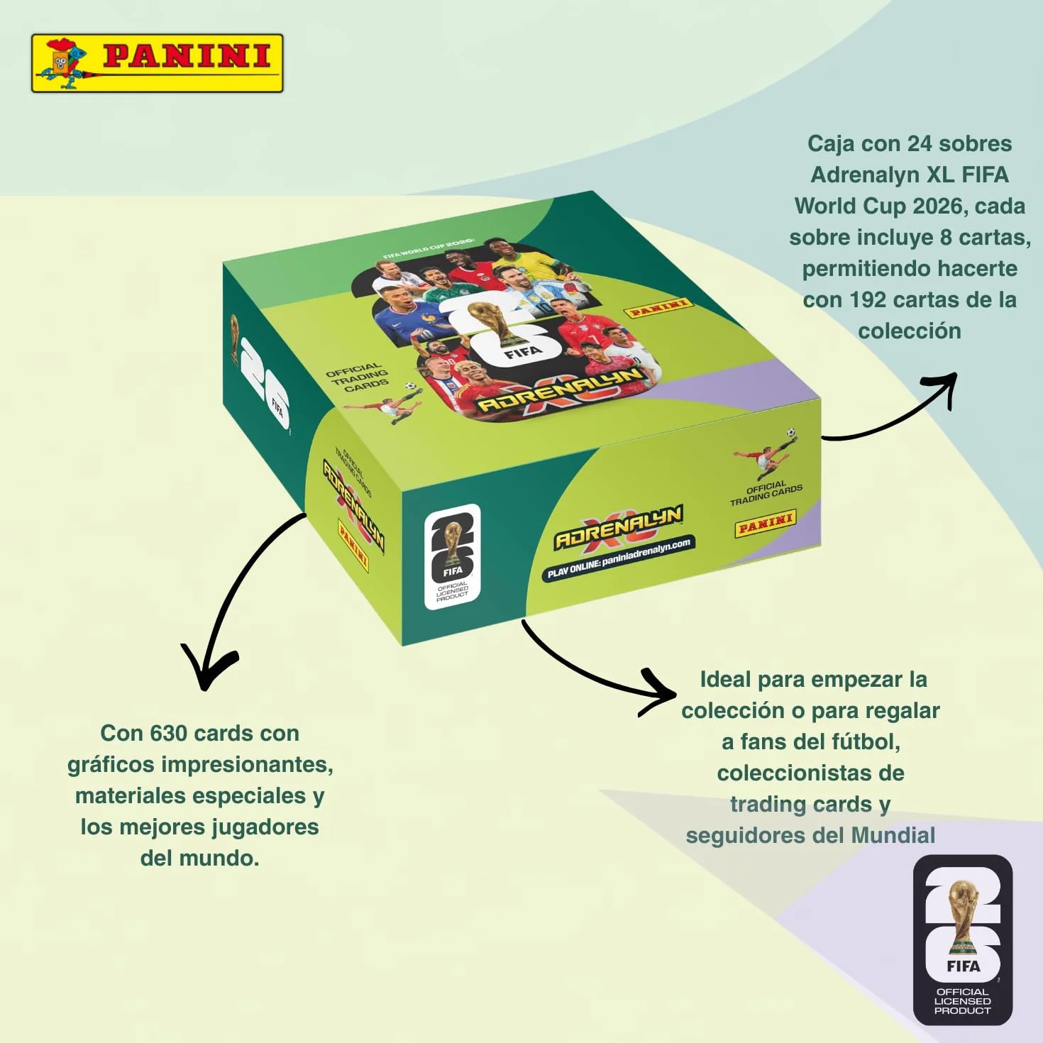 Panini FIFA World Cup 2026 Adrenalyn XL Cajita 24 Sobres Colección Oficial