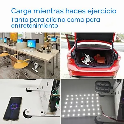 Generador de pedales de 50 W/100 W, entrenador de rehabilitación, pedales de bicicleta que generan electricidad, 2 puertos USB, salida CC para energía ecológica