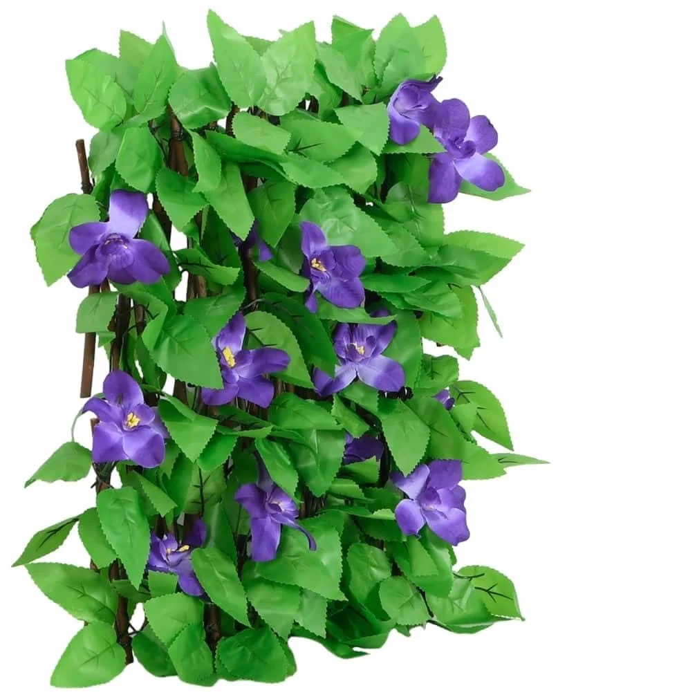 5 rejillas para plantas trepadoras de hiedra artificial, expandible, 180 x 20 cm, PVC y madera, valla decorativa para jardín, valla de jardín, paneles de valla para jardín