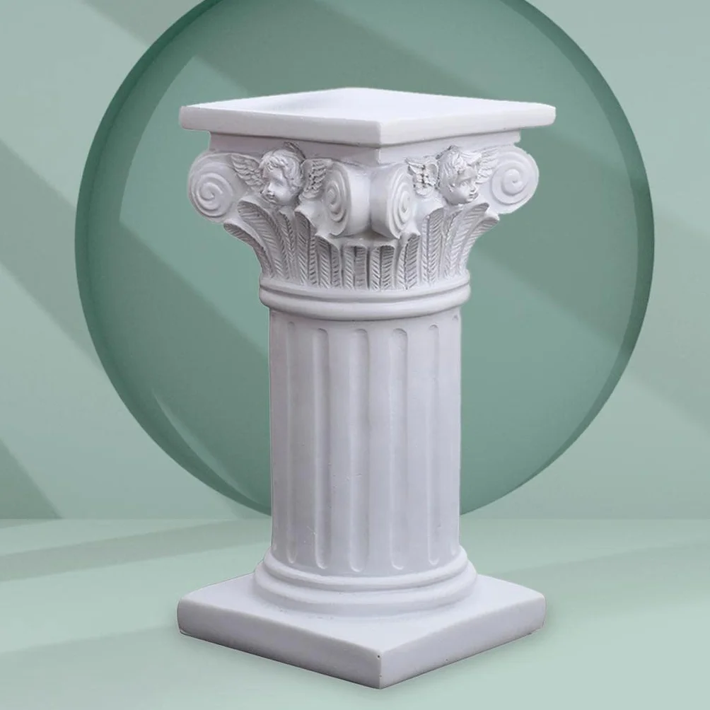 N/A Estatua de Columna Griega Pilar Romano Creativo, Soporte de Pedestal de Resina, de Escultura, Decoración de Cocina para El Hogar Al Aire Libre, L, L Cuadrado, Individual