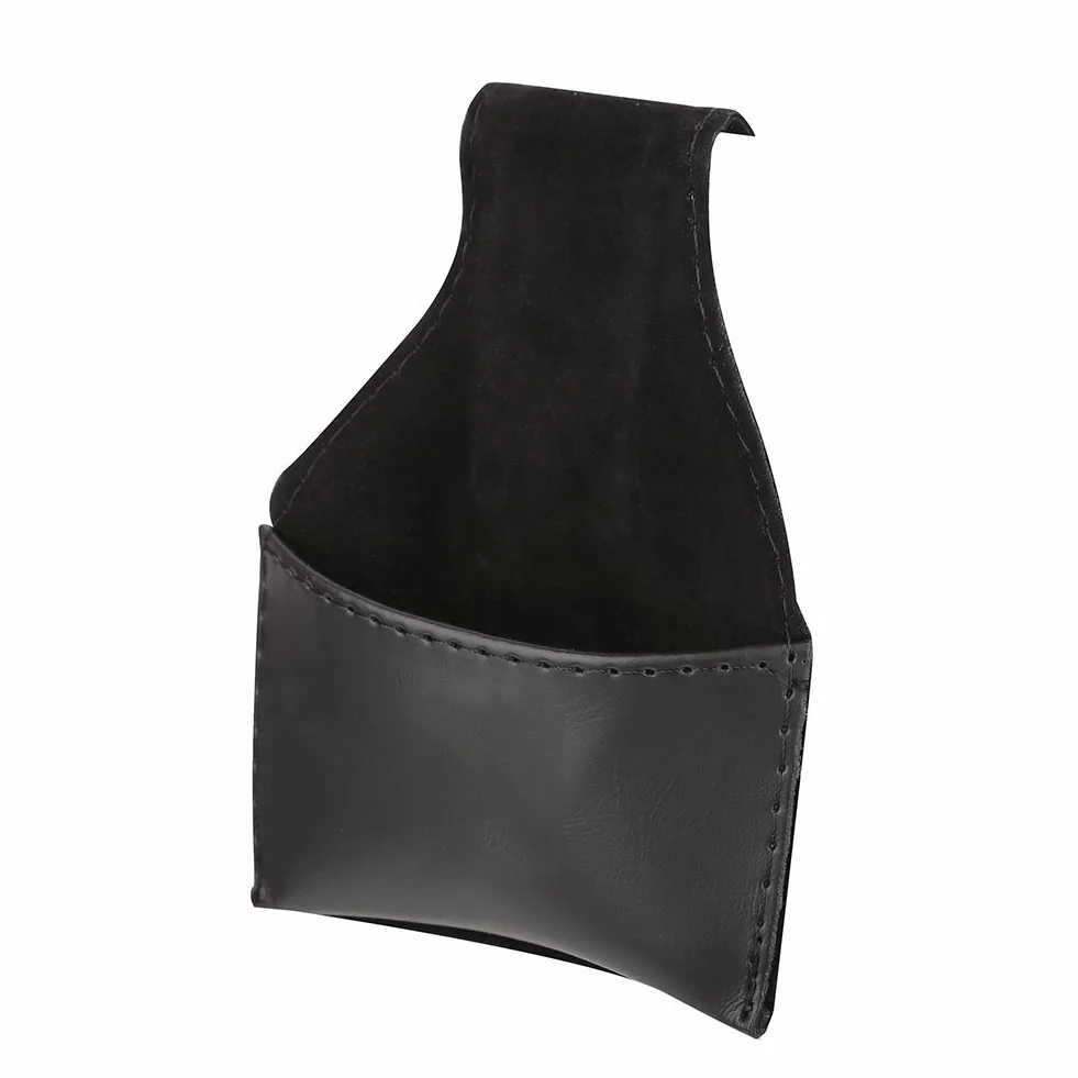 Soporte de Tiza Cue Portátil Billar Pool Cue Chalk Holder Bolsa de PU Negro