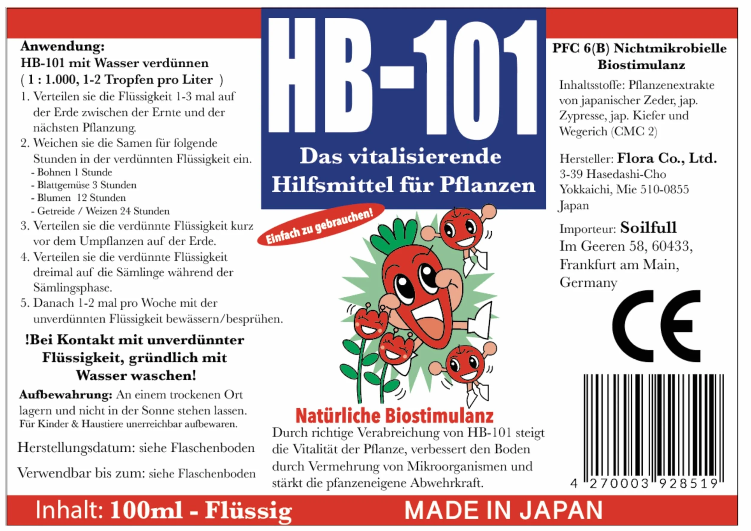 HB-101 - Bioestimulante natural - Vitaliza cualquier especie de planta y es adecuado para todas las formas de cultivo
