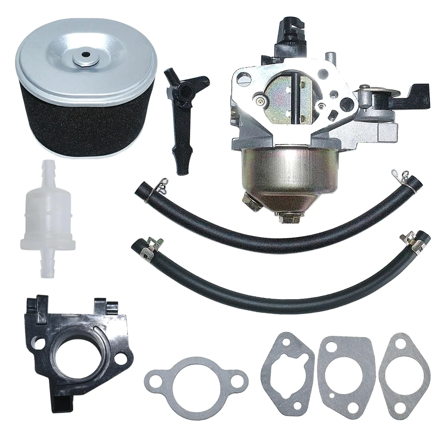 Filtro de Aire del carburador for cortacésped GX390 de 13 HP, GX 390 de 188 F, Pieza del Motor, Filtro de línea de Combustible, Junta Aislante de la Varilla del estrangulador