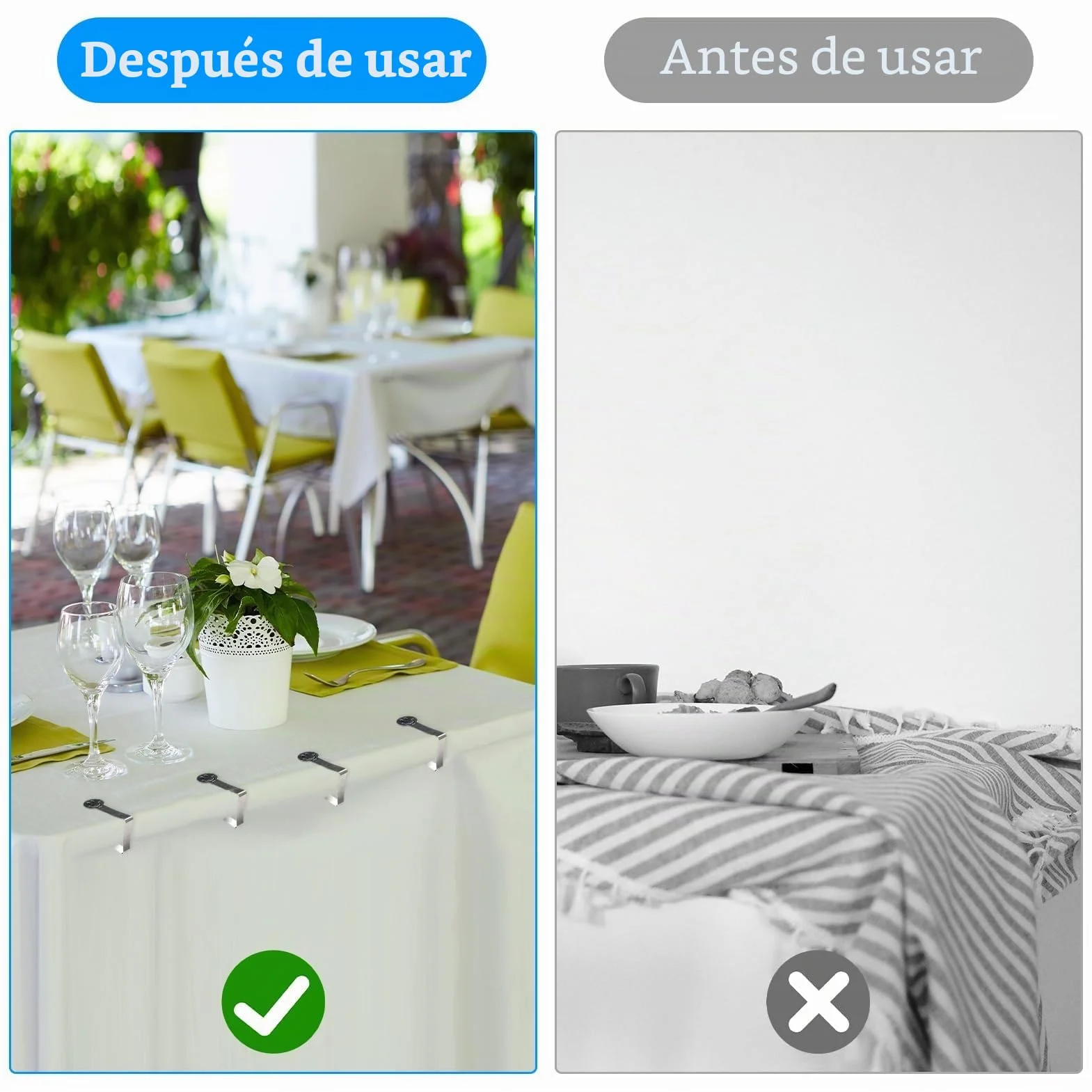 GlasFlength Sujeta Manteles de Mesa Ajustable, 12 Piezas Pinzas para Mantel de Exterior Acero Inoxidable Pinzas Mantel Exterior Pinzas Sujeta Manteles para Jardín Cocina Oficina Boda Fiesta (Smile)