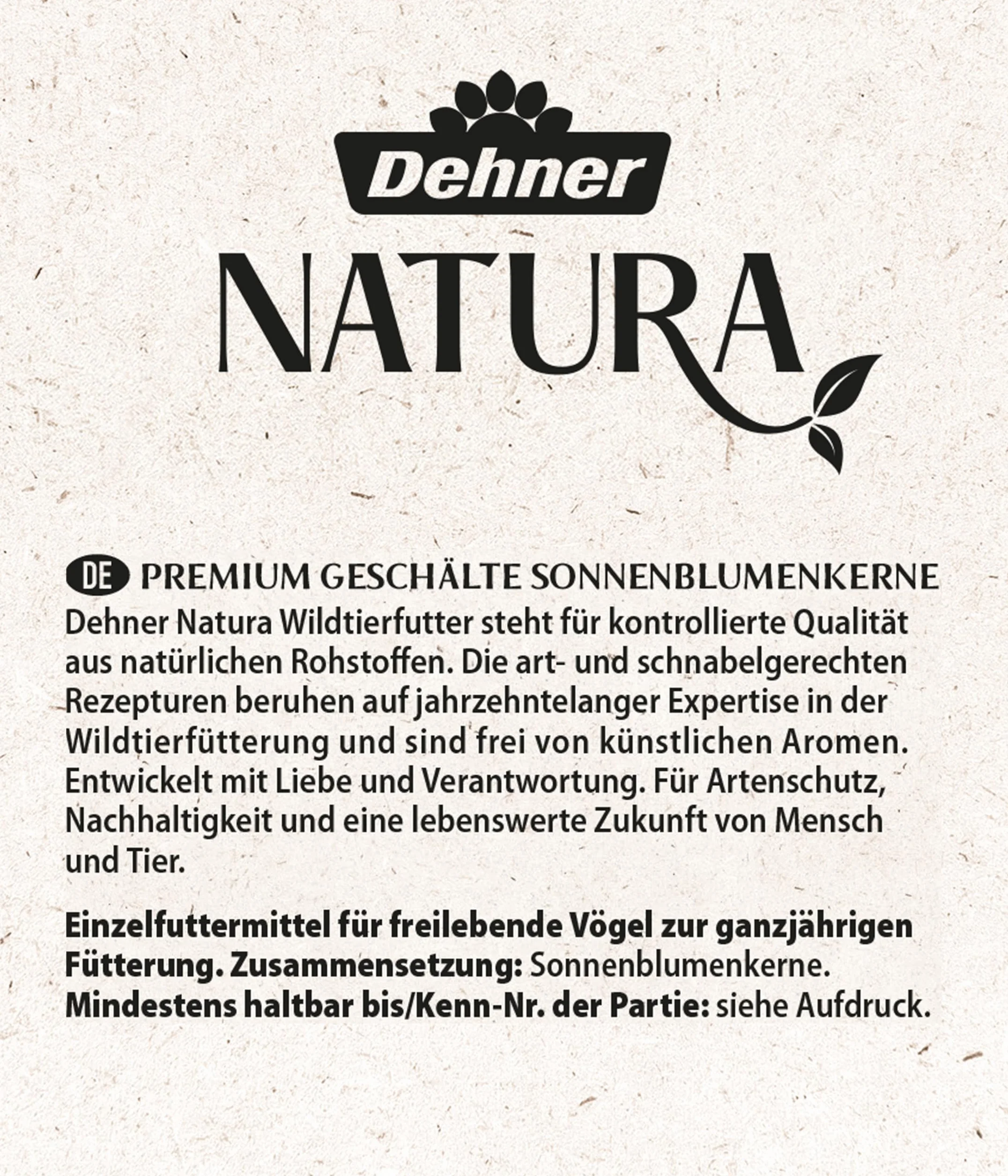 Dehner Natura Premium - Comida para Aves Silvestres sin cáscara, para Todo el año, Rica en proteínas, Alta energía, alimento para Aves Silvestres, 1 kg