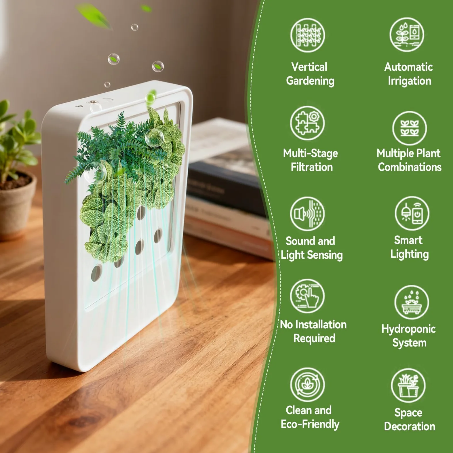 CDIYTOOL Sistema de cultivo hidropónico con luz LED de crecimiento, jardín de hierbas de 16 cápsulas, juego inteligente de germinación de plantas con riego automático, luz ajustable