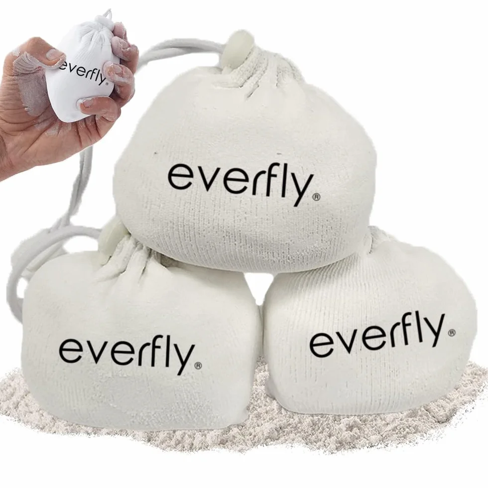 EVERFLY Magnesio en Bolas Polvo Crossfit 3x60gr Chalk Balls Escalada Halterofilia Gym Extra Agarre Grip Dry Hands