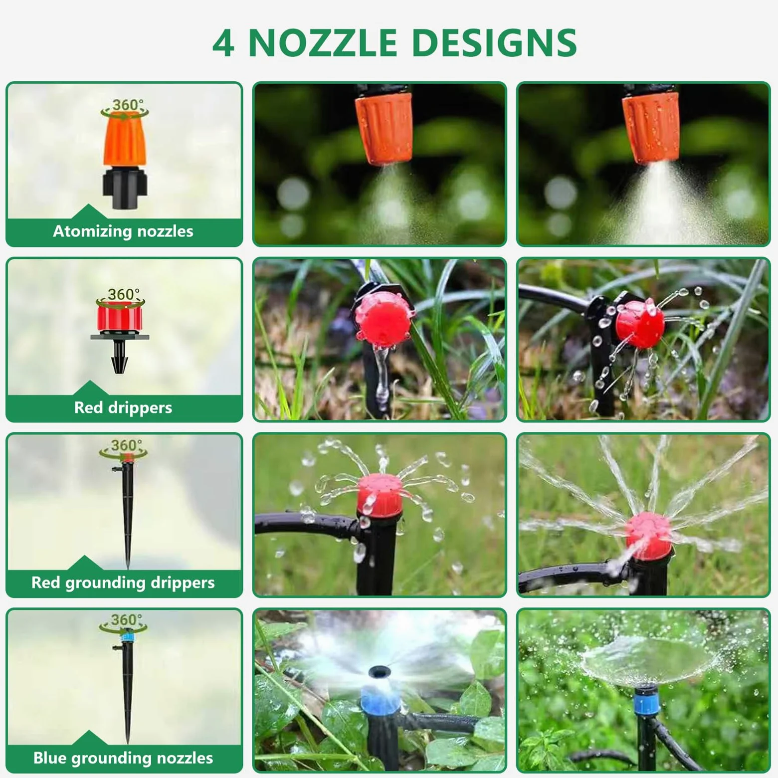 Sistema de Riego Jardín 315 PCS Sistema de Riego Por Goteo con 60 m + 15 m Tubos, Kit Riego Automatico Macetas para Jardín, Plantas, Invernadero, Macetas de Balcón
