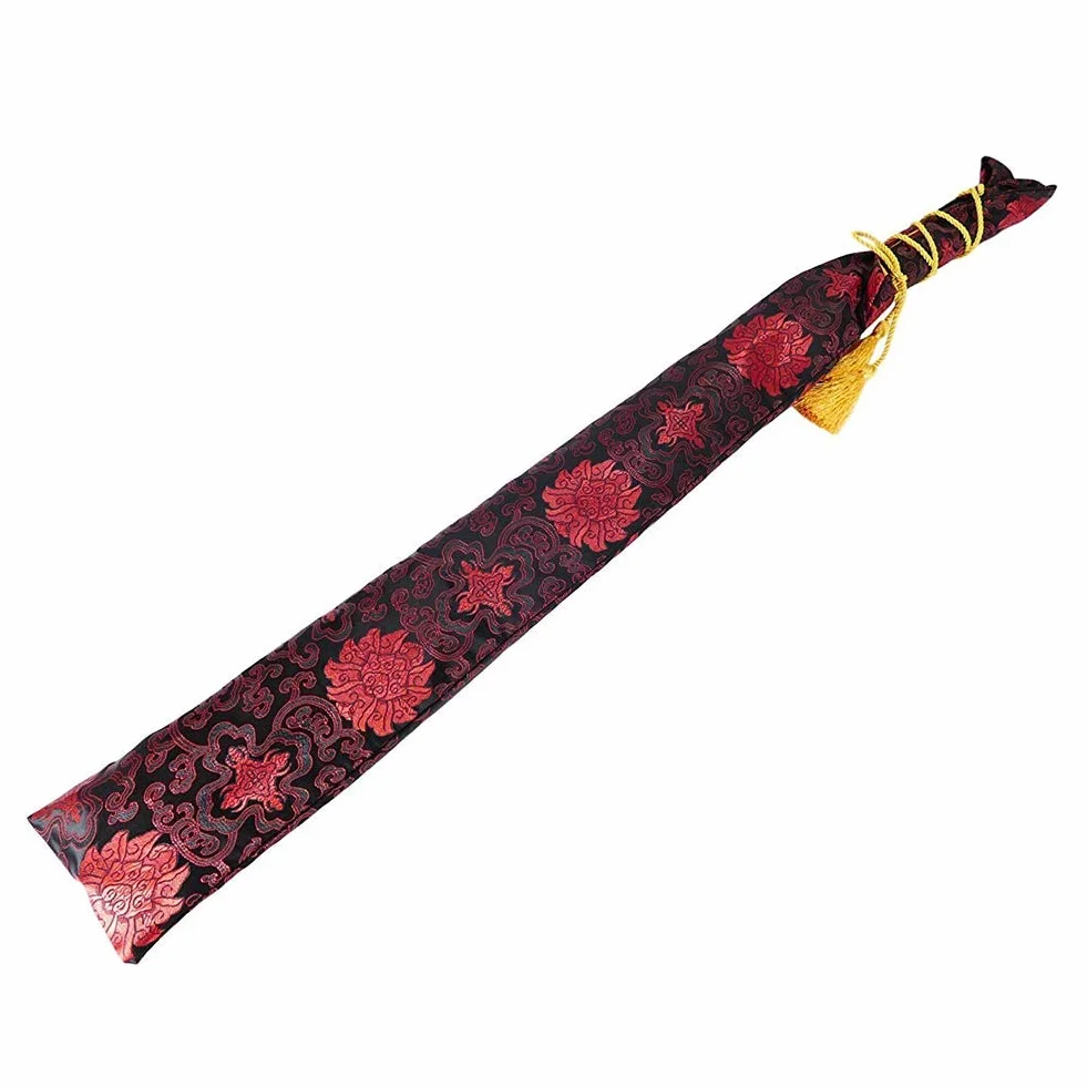 Bolsa de Espada Samurai Katana Wakizashi Tanto Seda con Borla Dorada