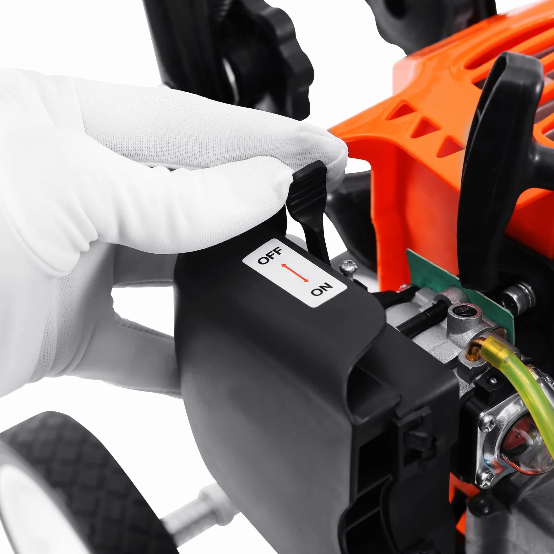 Samger Cultivador Motorazada 2 Tiempos 52CC Motoazada Gasolina 1.65KW Motocultor Caña Motor Cultivador Gasolina Jardín Rotovator, Anchura de Trabajo 28cm, Profundidad de Trabajo 10cm