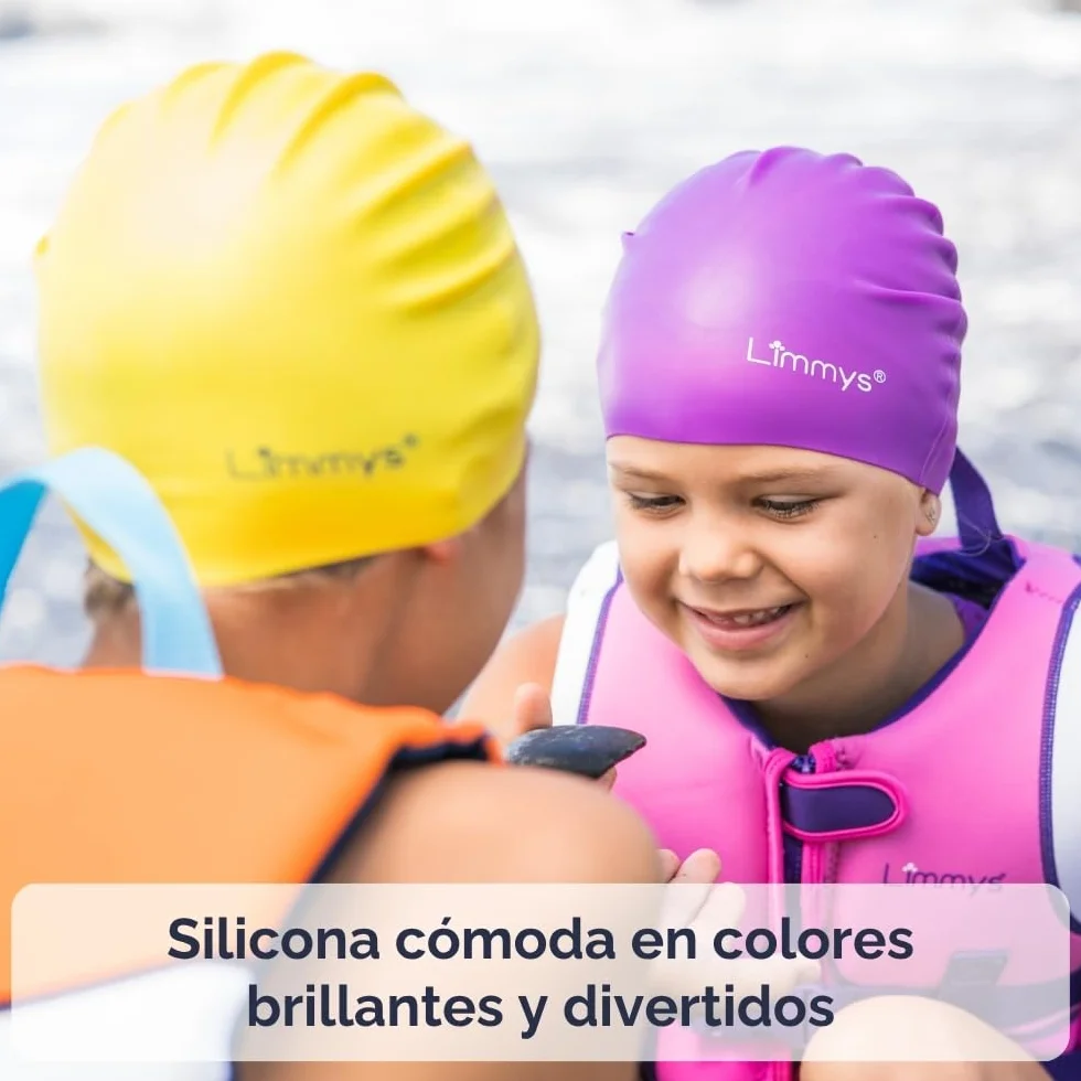 Limmys Gorro de Silicona para Niños Suave Elástico Antideslizante Flexible Protección de Oídos Sin Látex