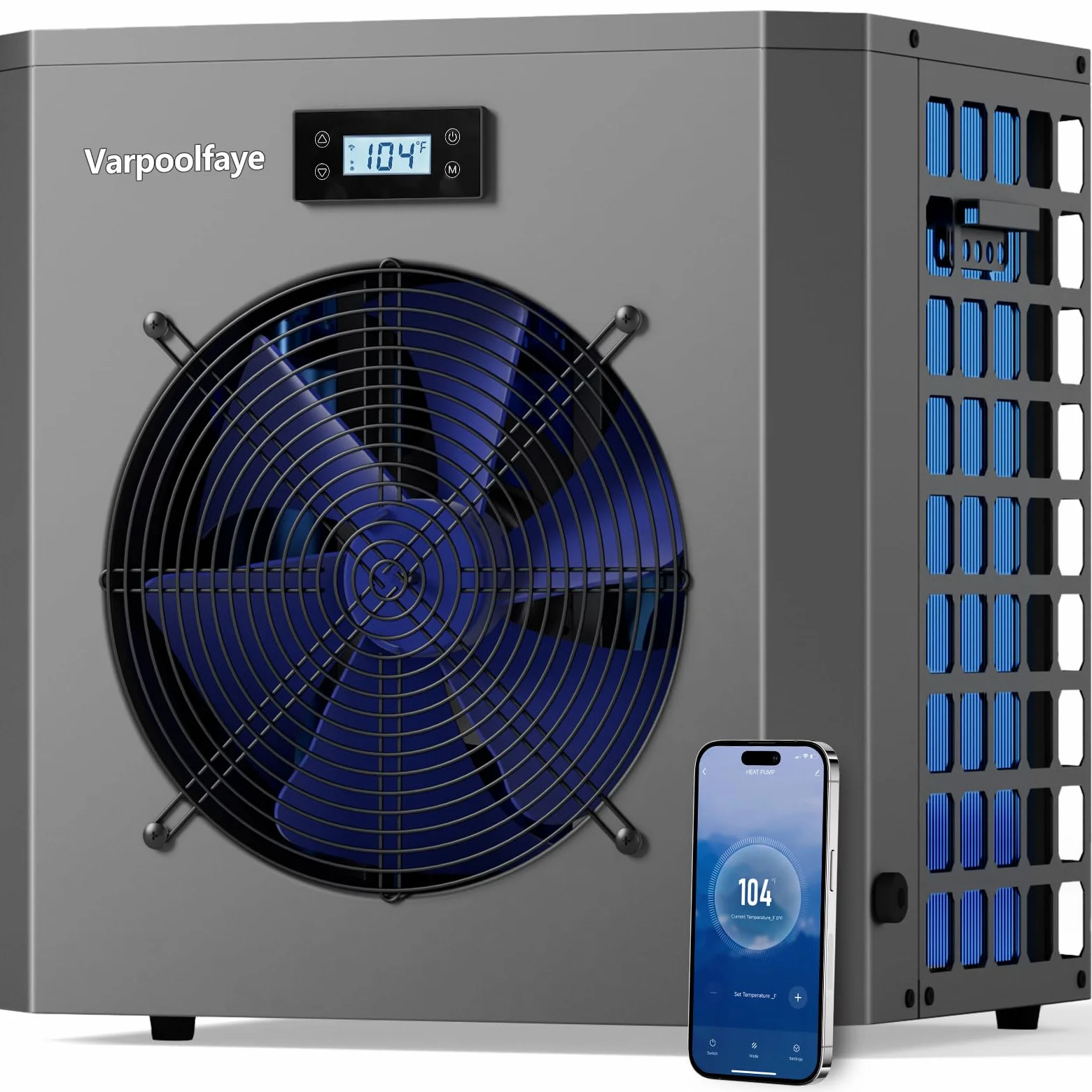 Bomba de calor eléctrica para piscina de 5 kW, para calefacción de piscina, bomba de calor hasta 20.000 l, 20 m³, control wifi, 220 V, 240 V, 50 Hz