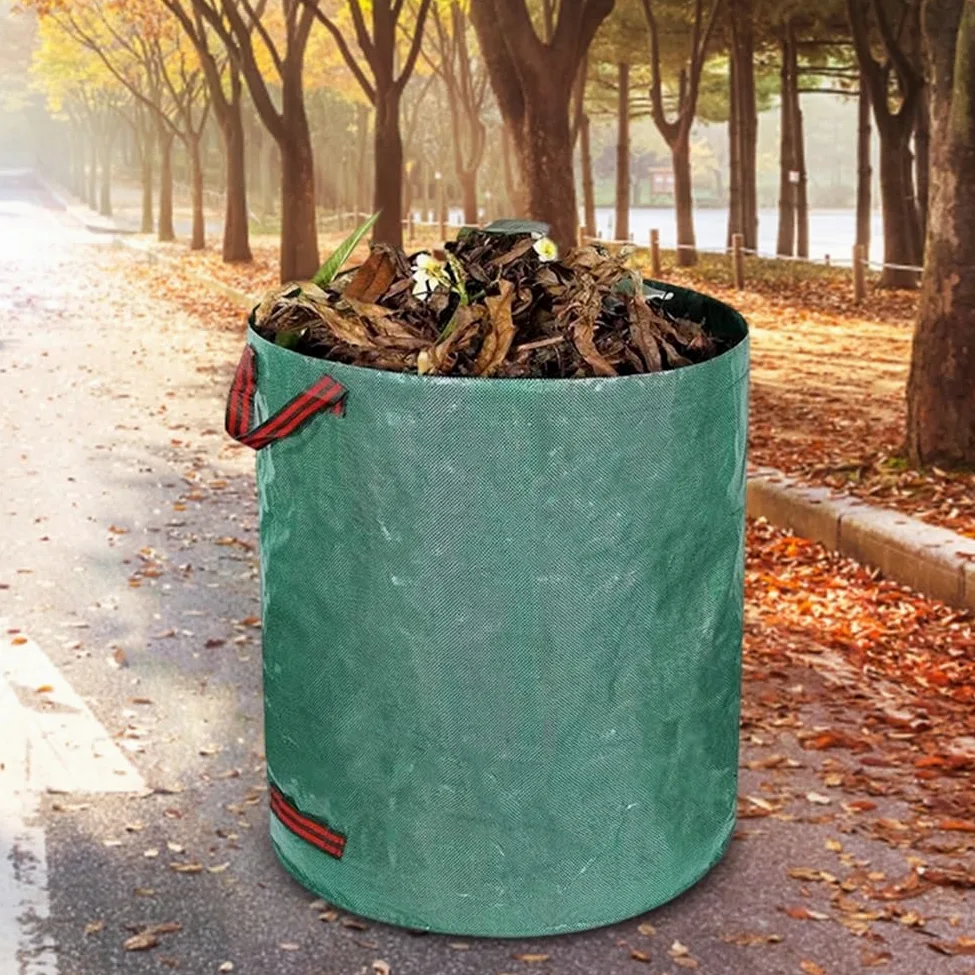 Bolsa de residuos jardín reutilizable, saco hojas impermeable, almacenamiento basura Bolsa para hojas