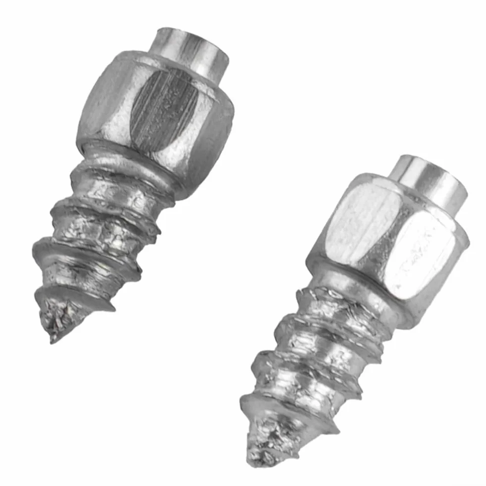 Besttoolifes Tornillos de rosca 9 mm, picos de hielo de acero para coches, camiones, cuatrimotos, tracción antideslizante invierno