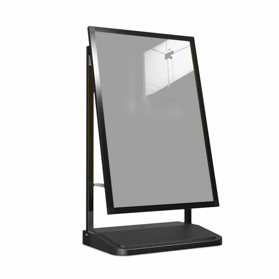 Marco para letrero resistente al viento Soporte para letreros de exterior resistente al viento para carteles Marco de aluminio a presión Base de agua de LDPE resistente(Black,63.5x40x143.5cm)