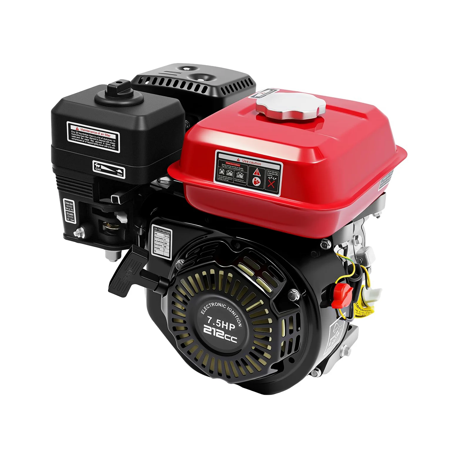 Motor de 7,5 CV Go Kart de 4 tiempos, motor de gasolina, motor estacionario, motor de karting, 4 kW, refrigerado por aire, con protección contra falta de aceite, motores estacionarios, motores