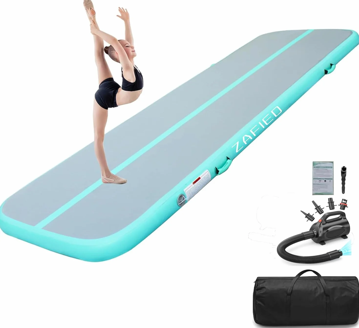 Colchoneta inflable de gimnasia Air Matte Track Tumbling Matte 3/4/5/6 m, esterilla de entrenamiento deportiva para hogar, aire libre, yoga, fitness