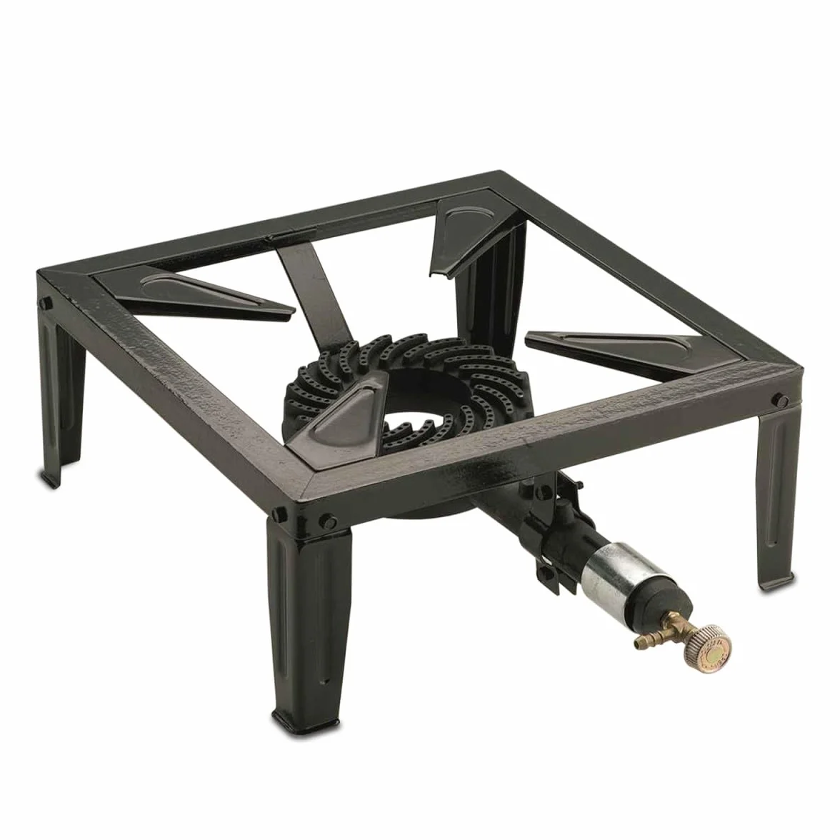 INTEC - Hornillo de gas 7,5 KW acero esmaltado quemador de hierro fundido hornillo catering 4 patas de cocción exterior
