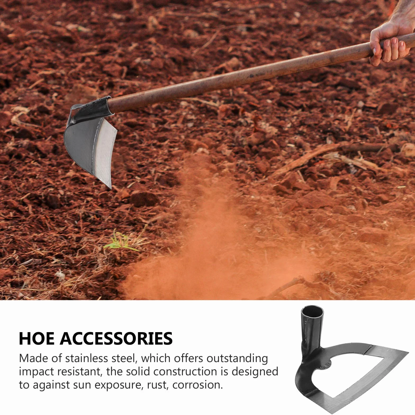 OSALADI Azada Hueca De Jardín De Acero Inoxidable 8.4 Pulgadas Herramienta De Mano Para Deshierbar Aflojar Suelo Y Cultivar En Huertos Y Jardines