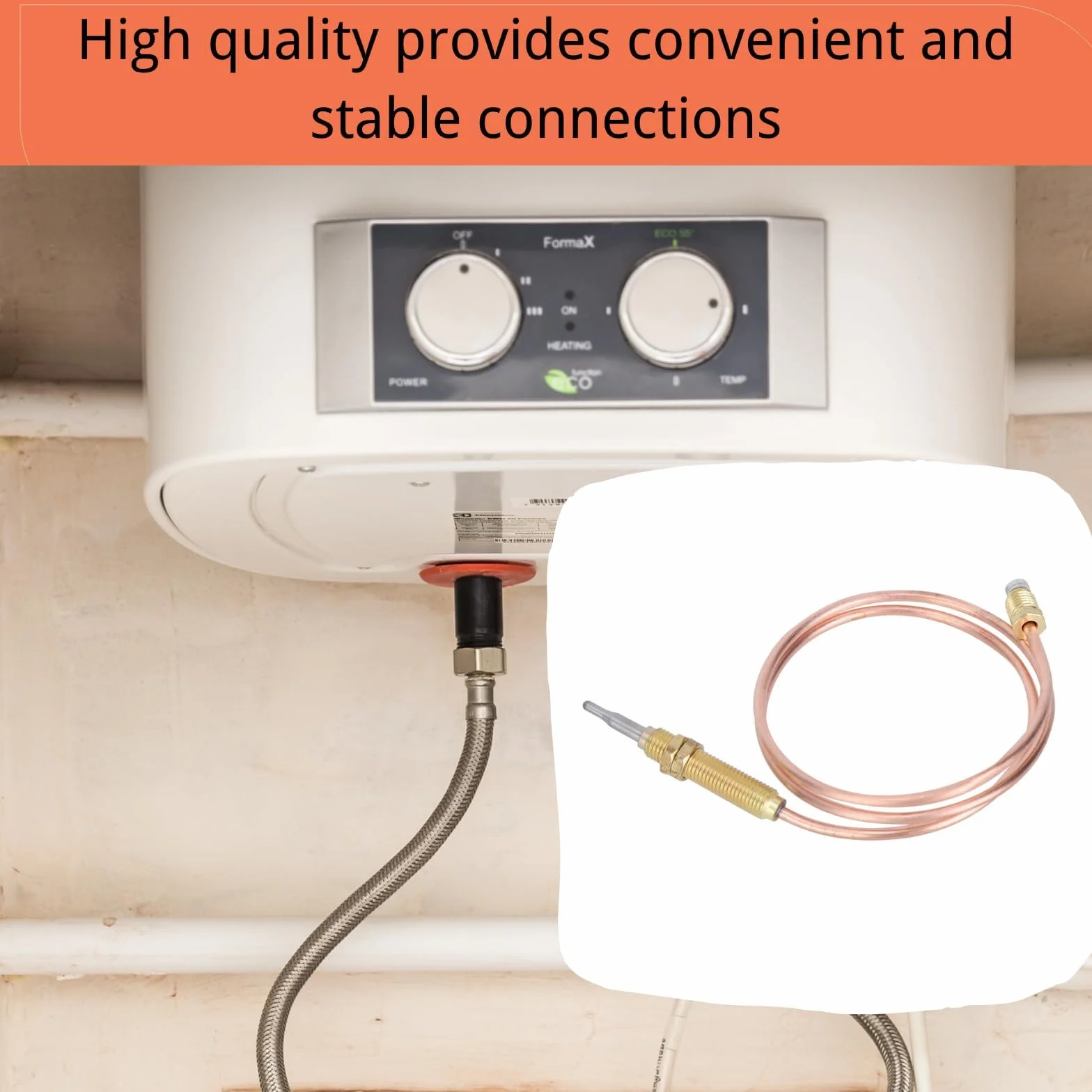 Termopar de Gas Universal M8 de 600mm, Sonda para Calentador de Gas, Brasero, Horno, Calentador de Agua, Rápida Respuesta y Rendimiento Estable, Pieza de Repuesto y Accesorio de Reemplazo