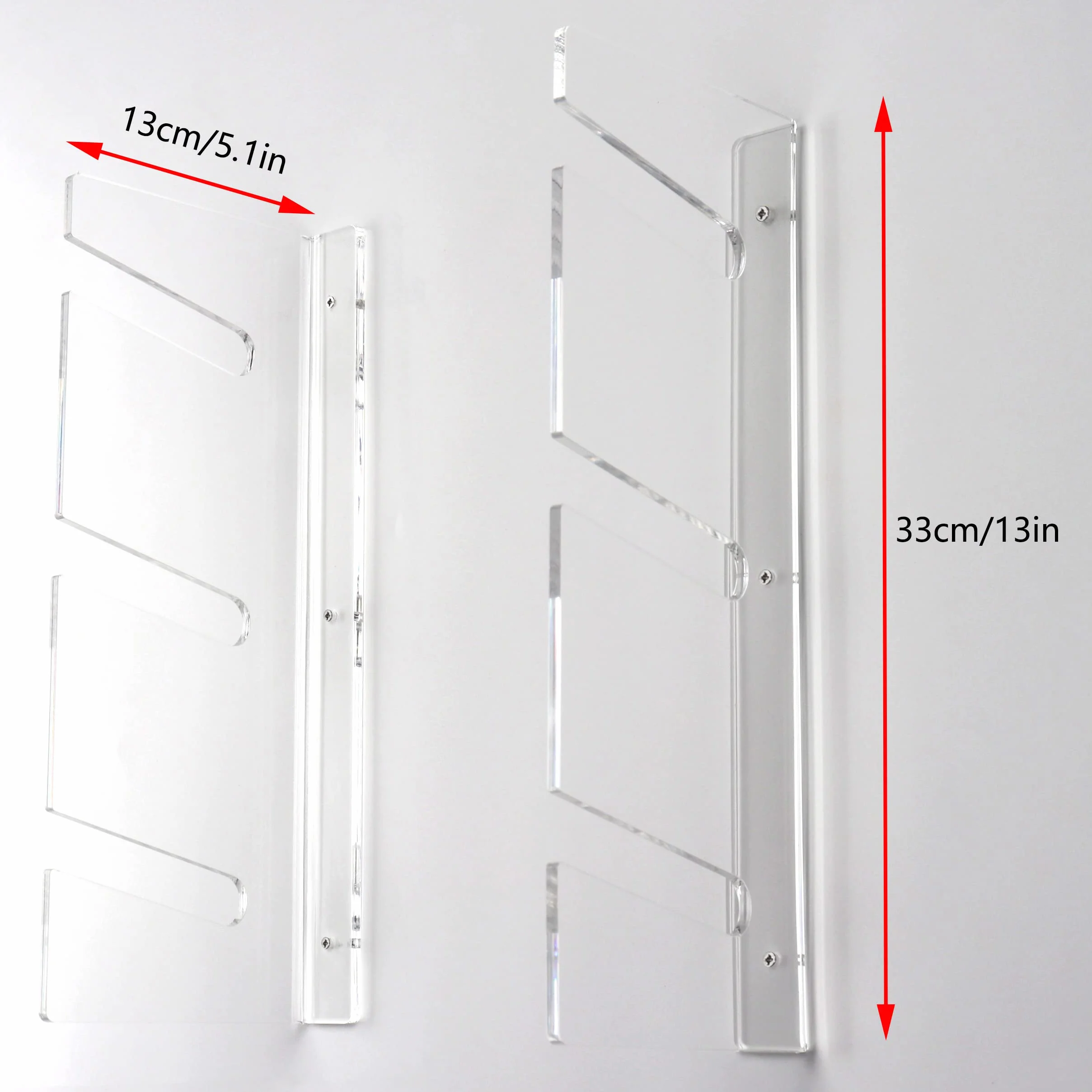 Estantería para monopatín montado en la pared, soporte de 3 capas transparentes