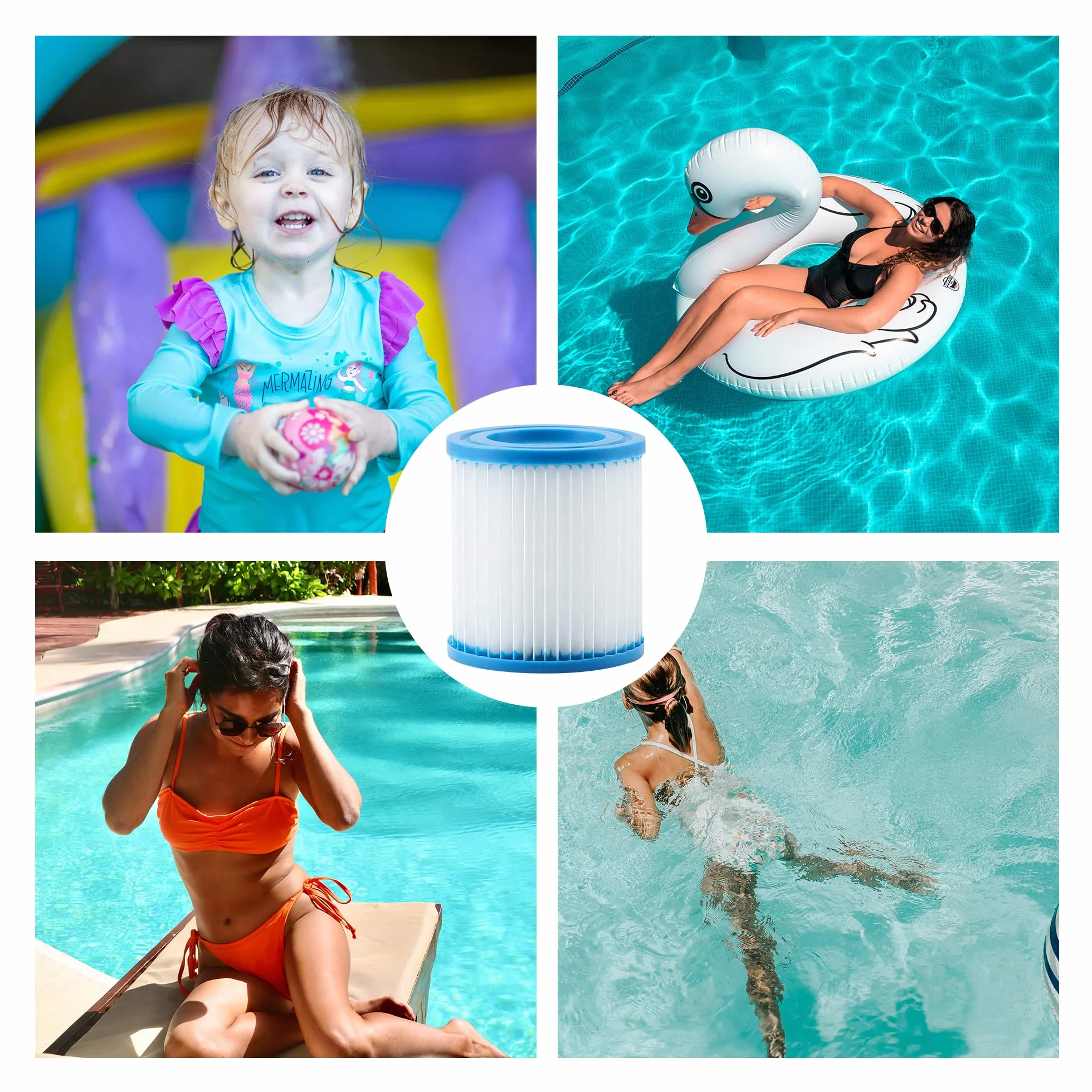 for Intex Pool Cartucho de Filtro Tipo H 29007 para Filtro Bombas 28601, 28602 (4 PCS)