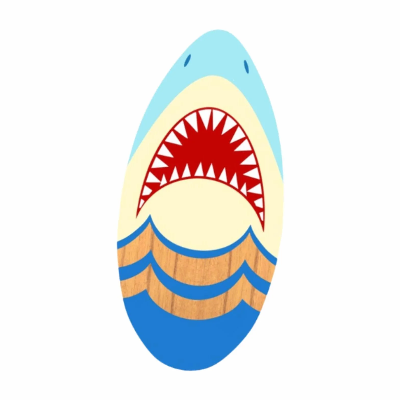 Fenteer Tabla de Skim de Madera para Niños Tabla de Surf Pequeña Juguete Acuático con Acabado Brillante