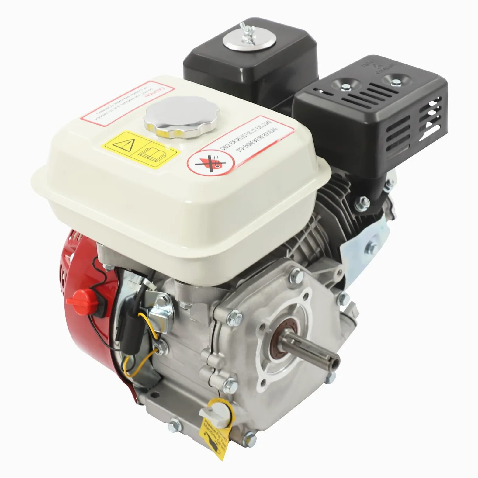 Motor de gasolina de 4 tiempos, 7,5 CV, motor estacionario, motor de kart | Motor de accionamiento con arranque por cable y sensor de aceite, ideal para limpiador de alta presión Go-Kart 3600 rpm