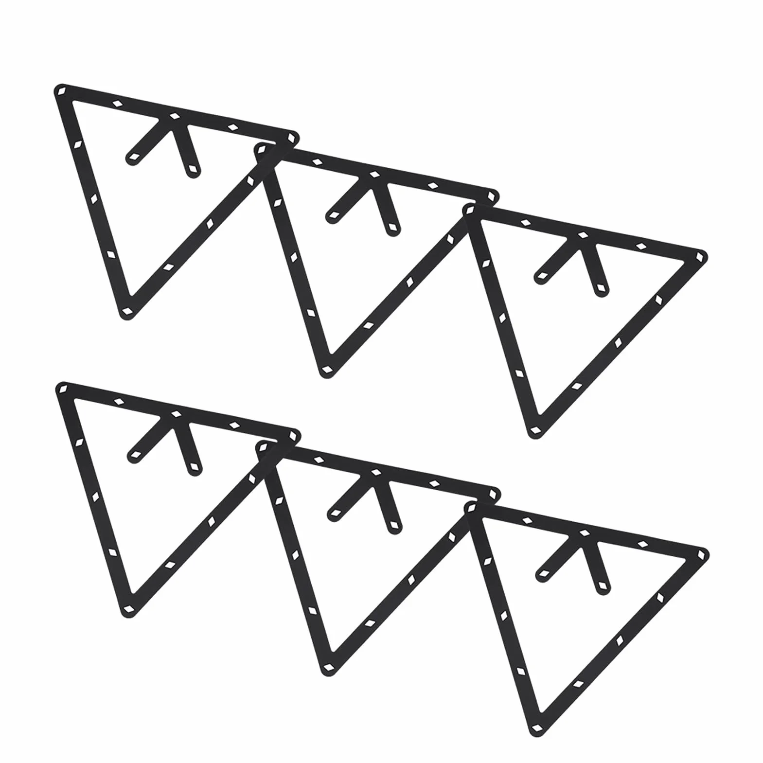 Juego de 6 Estantes de Billar, Soporte de Bola Triangular Negro para Mesa de Billar