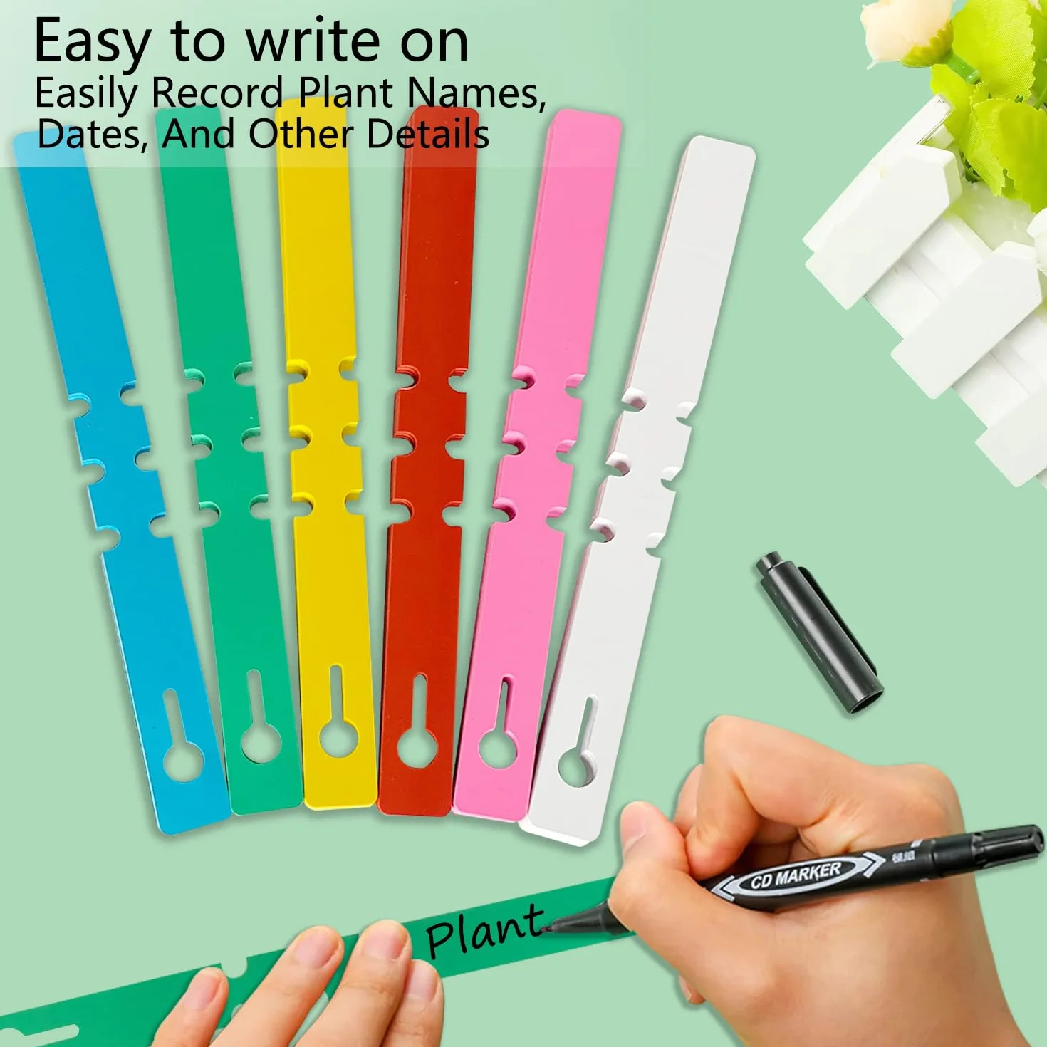 Etiquetas Plantas 600pcs Marcadores para Plantas Etiquetas para Plantas Resistentes a la Intemperie Ajustables para Árboles y Plantas 2 x 21 cm (600)