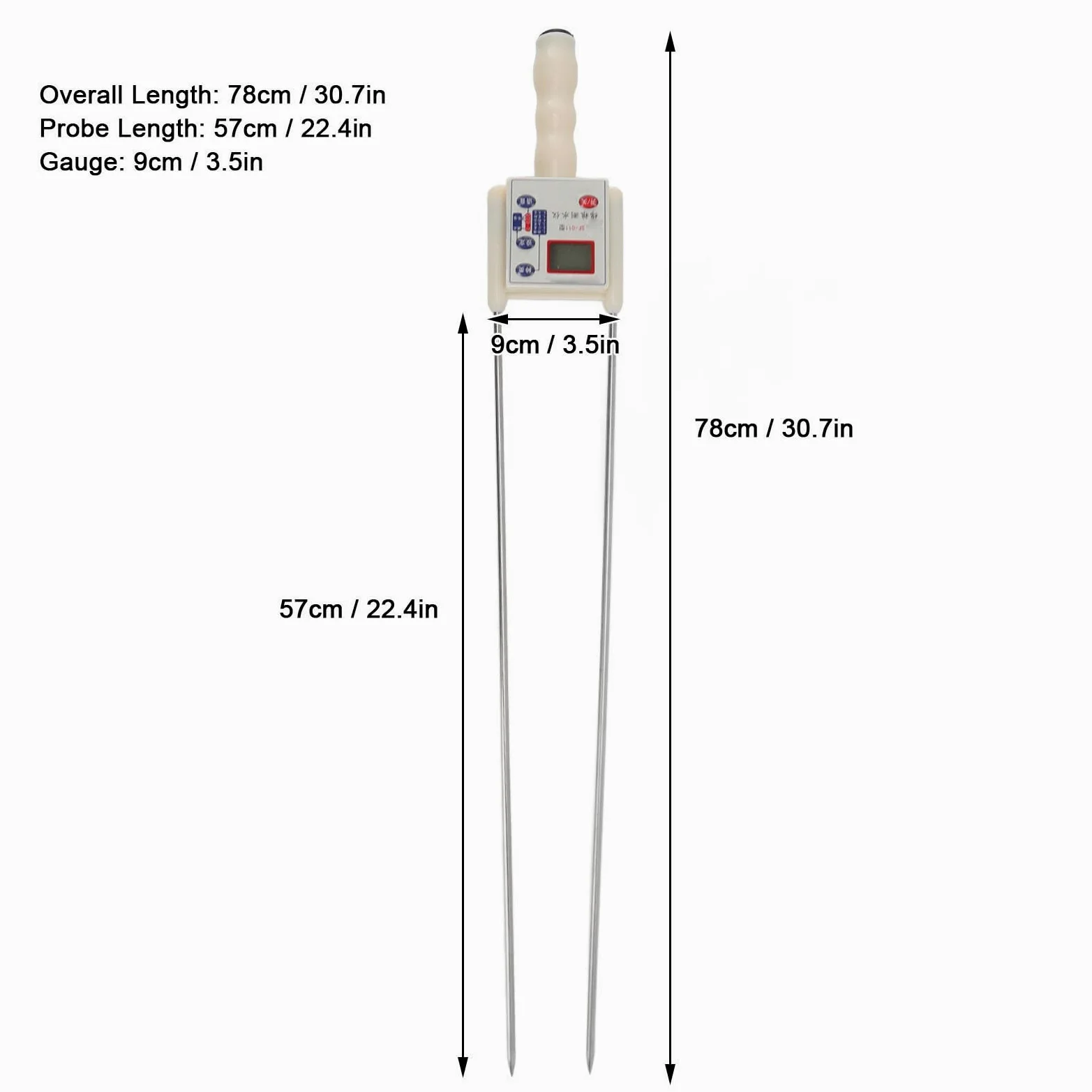 Yosoo Health Gear Medidor de Humedad de Grano Analizador de Humedad de Plástico para Trigo, Maíz, Arroz, Soja con Doble Aguja, Pantalla LED, Informe de Voz, Retroiluminación para Pruebas de (Medio)