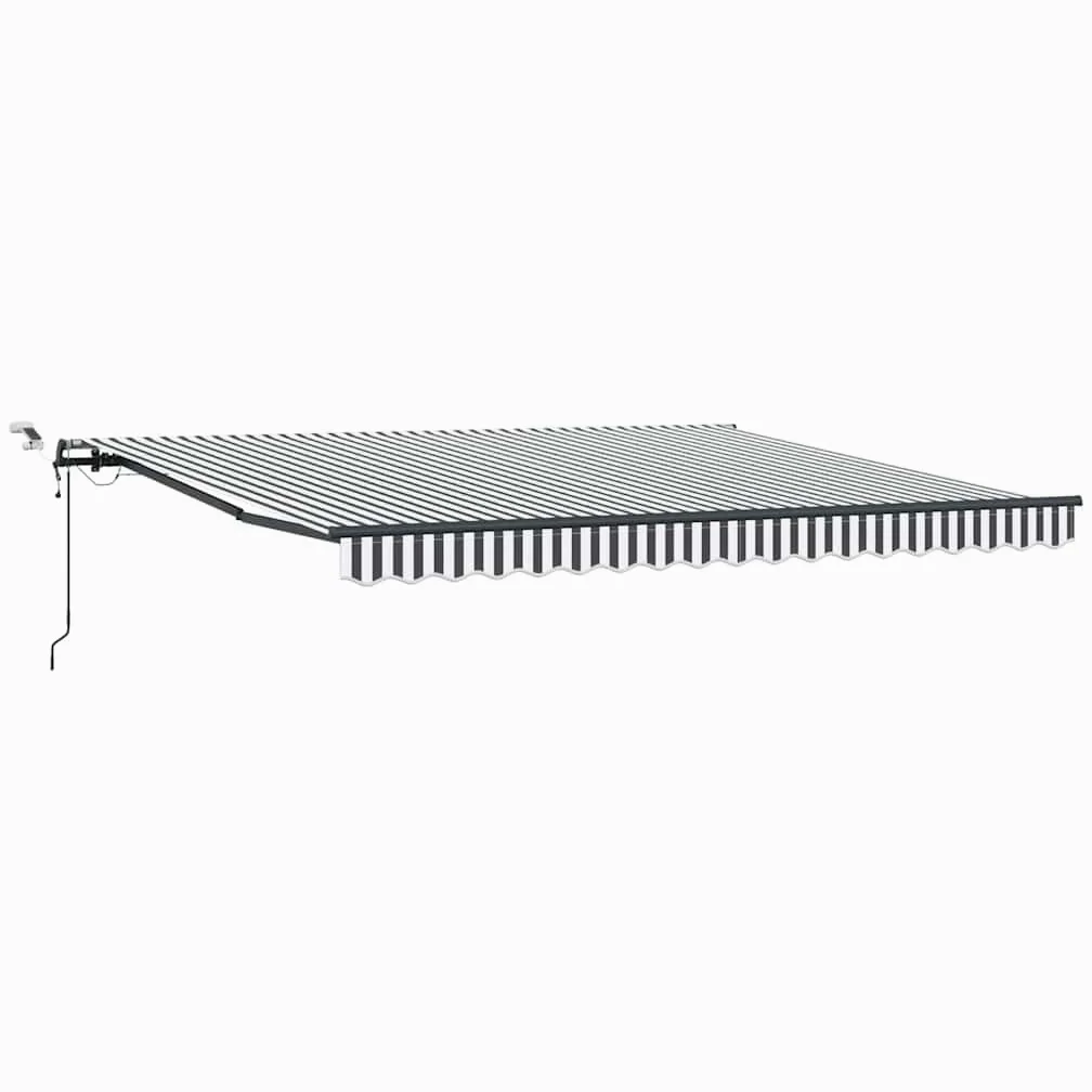 Toldo de brazo articulado blanco antracita 400 x 300 cm con LED y sensor de viento, estructura de aluminio resistente, protección solar para terraza, balcón, jardín y cafetería