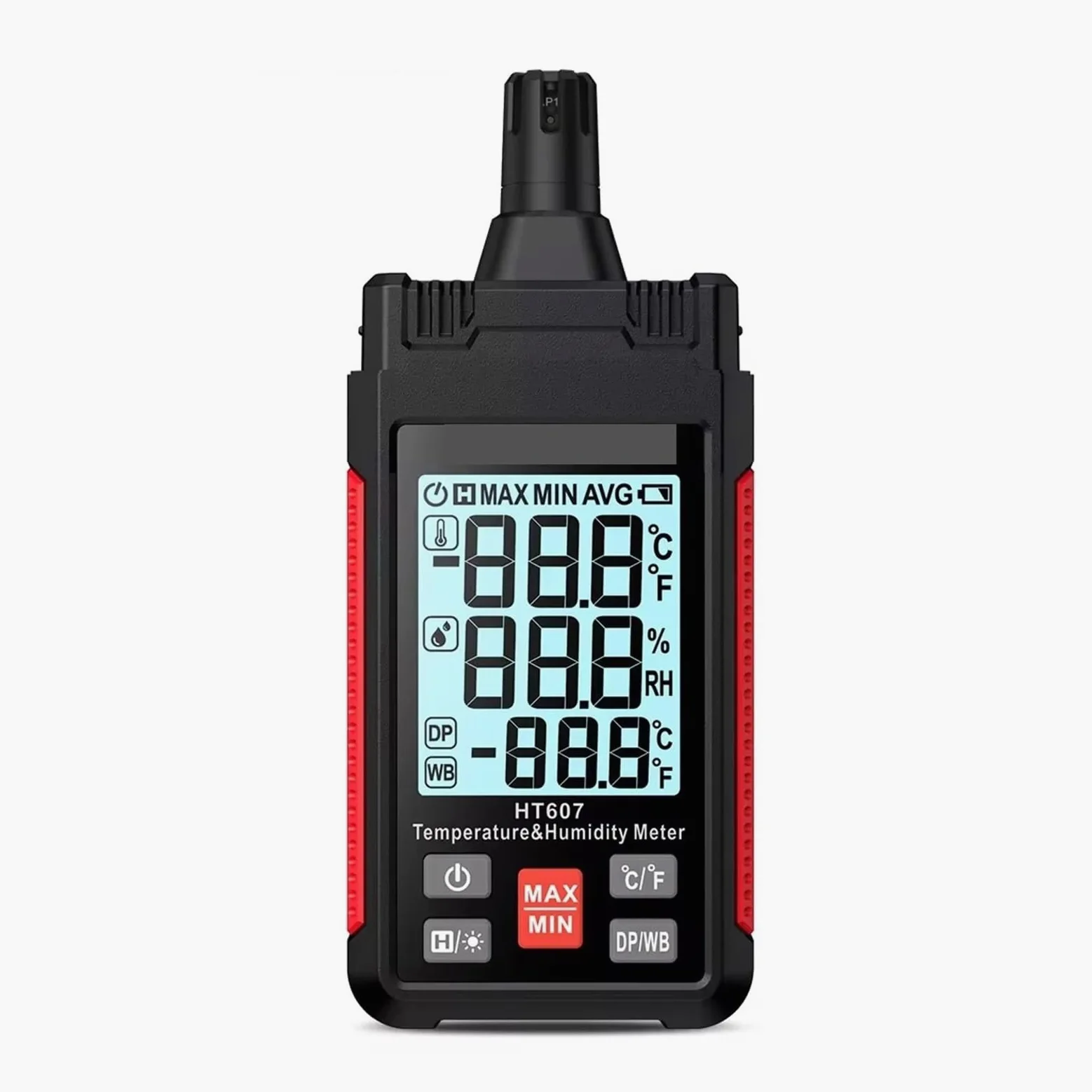 Medidor digital de temperatura y humedad HT607, termohigrómetro preciso for uso en laboratorio y granja