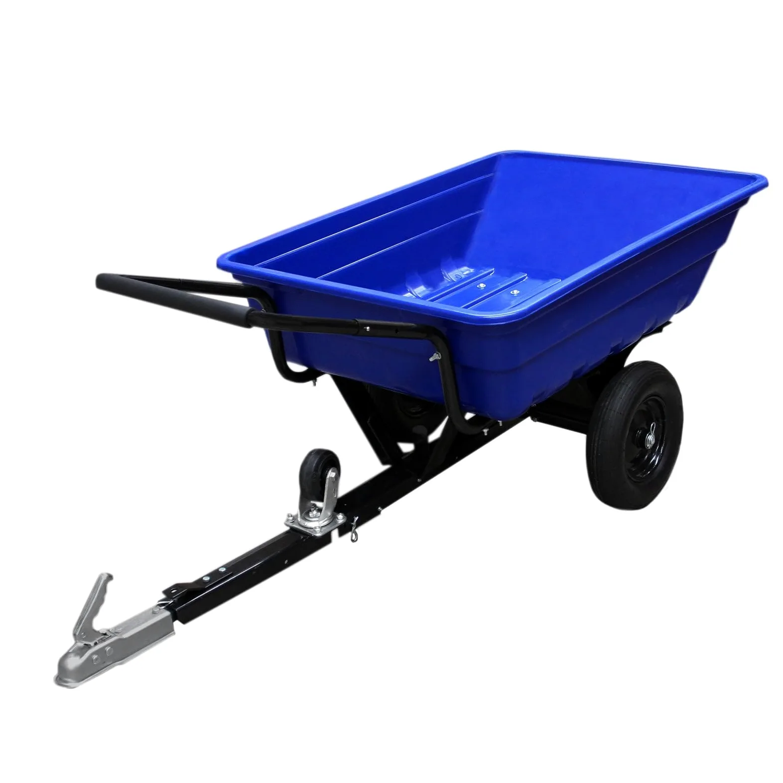 Remolque Basculante con Neumáticos de Carretera para Jardinería Paisajismo ATV Tractor Césped Quad Cuatriciclo Cuatrimoto Vehículo Utilitario Capacidad Carga 295kg 650lbs con Guantes Jardín Gratis