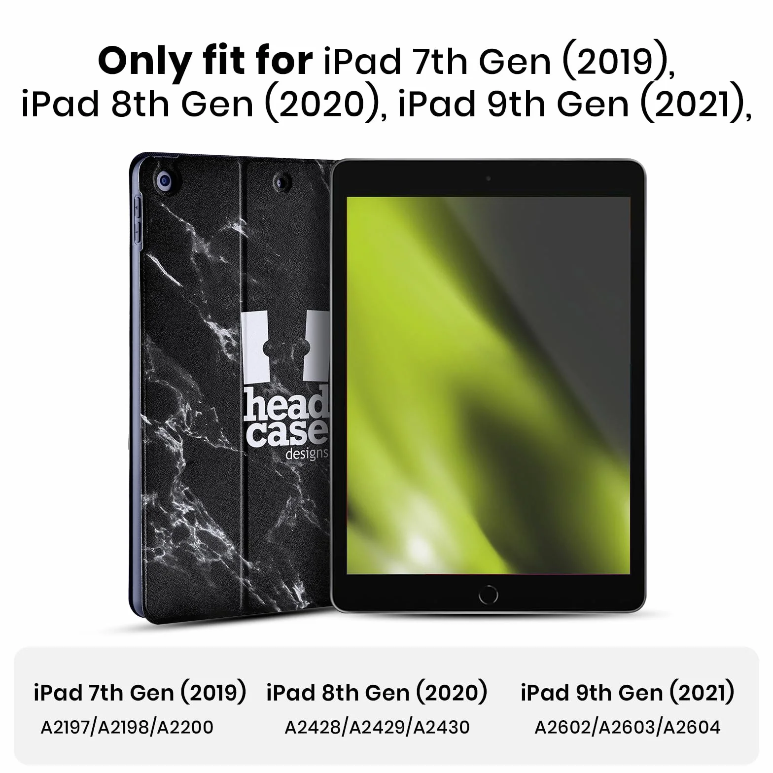 Head Case Designs Oficial FC Barcelona Mármol Negro Carcasa Cuero Tipo Libro Compatible Apple iPad 10.2 2019/2020/2021