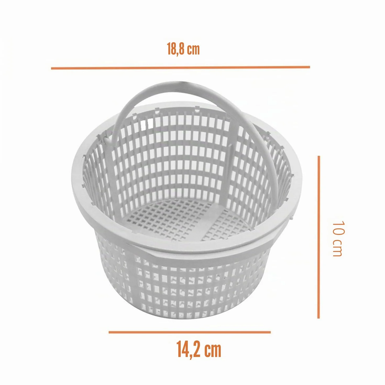 Linxor - Cesta redonda para Skimmer de piscina, diámetro 18,8 cm, color blanco