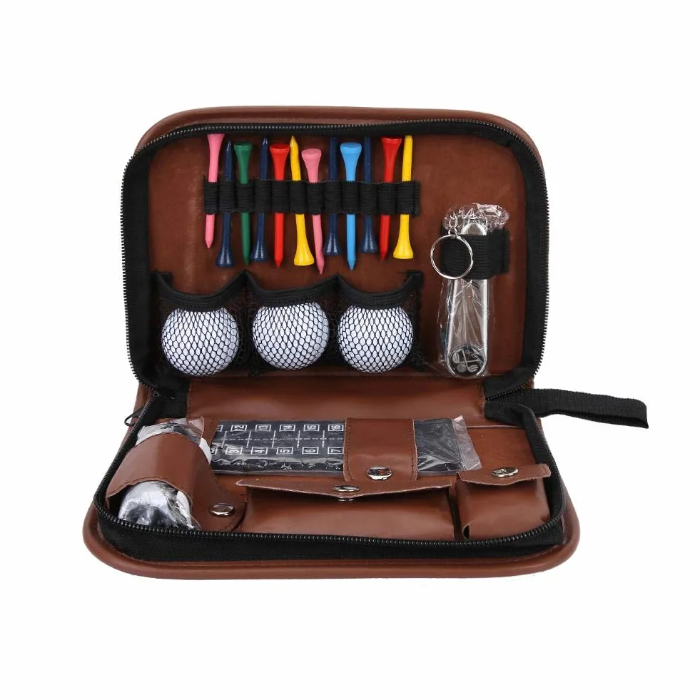 Bolsa de Accesorios de Golf 23x16x5 cm PU 3 Pelotas 12 Tees 54 mm