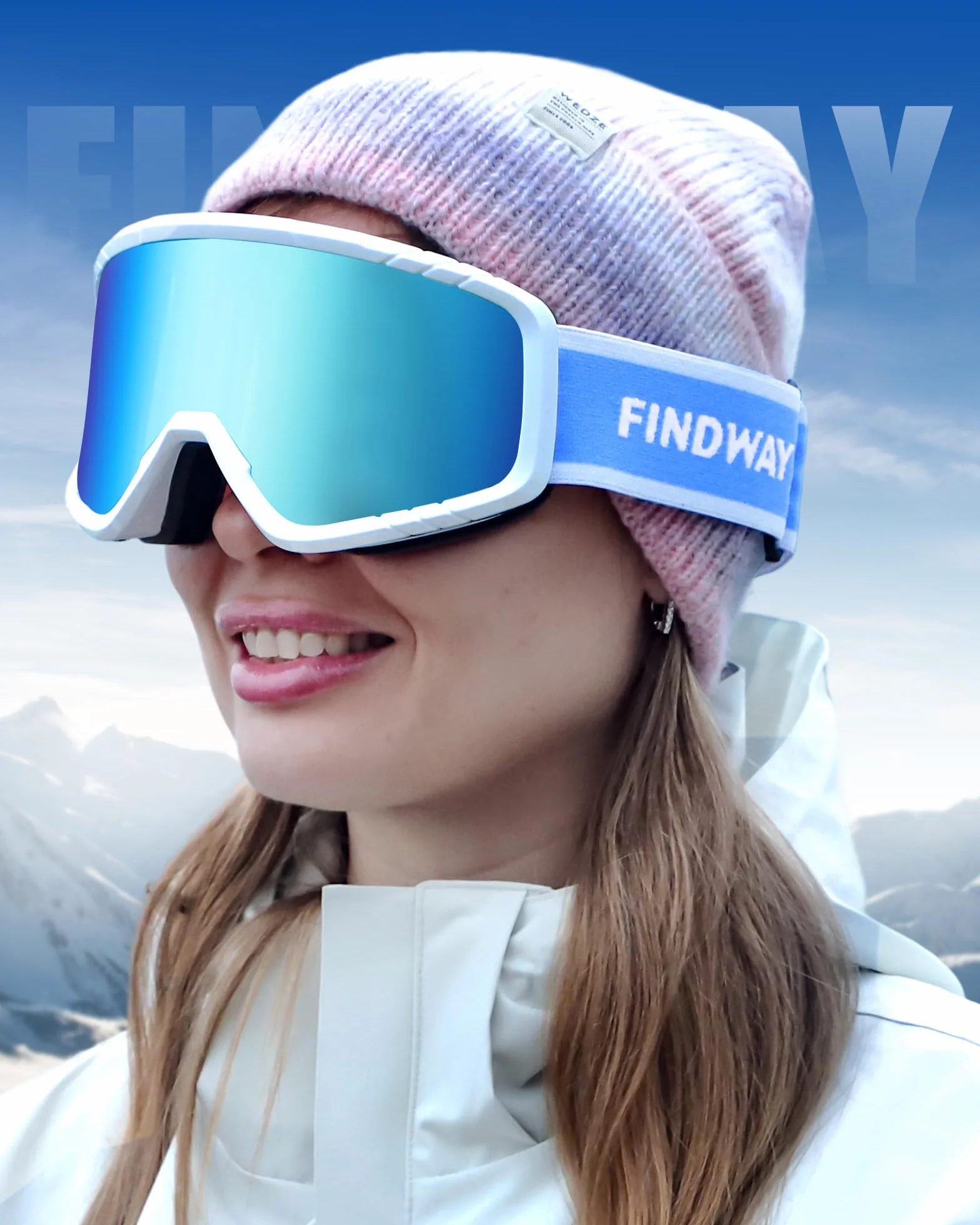 Findway Gafas de Esquí Máscara Snowboard Nieve Espejo OTG Compatible Casco