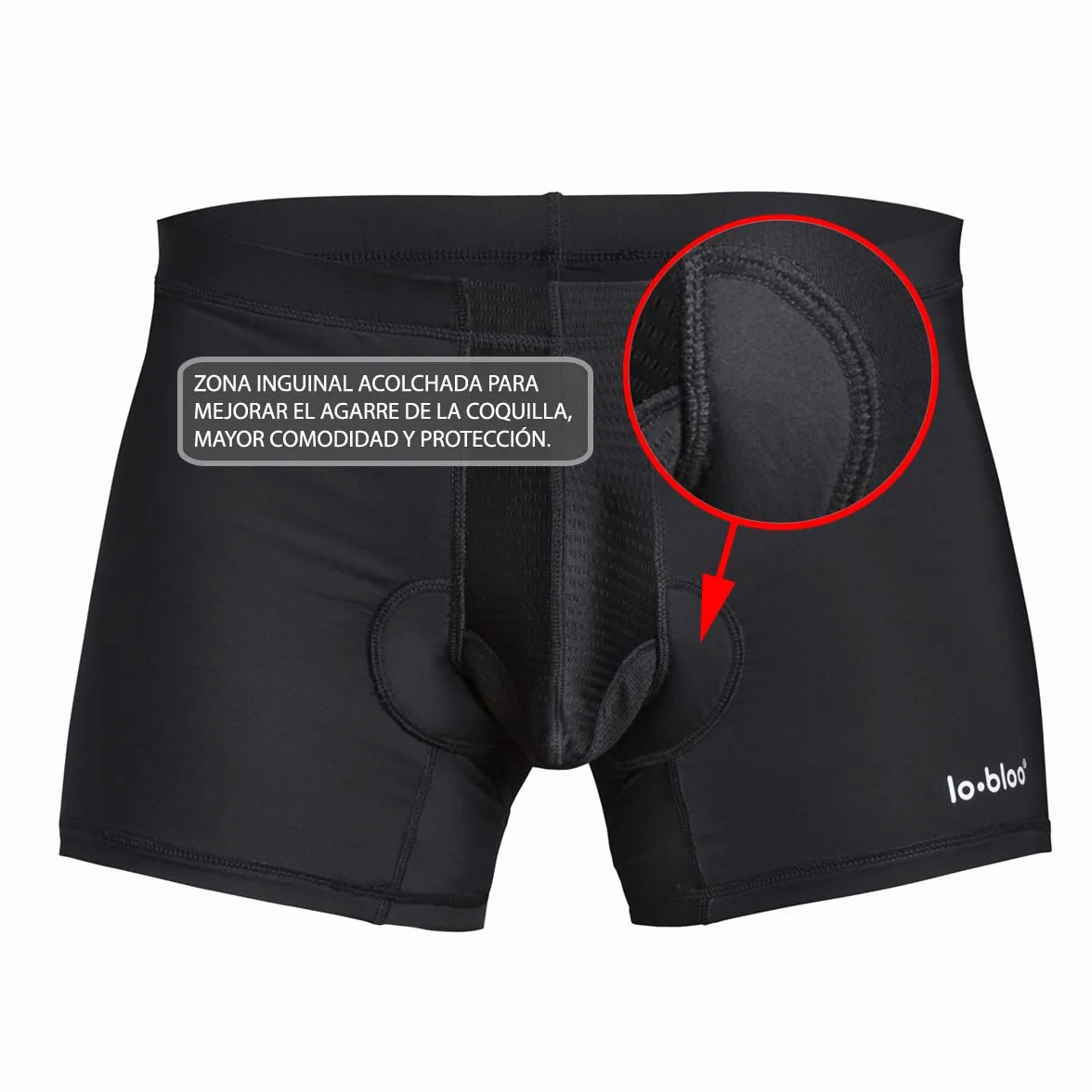 lobloo Shorts de Hombre Jock Strap Invertidos Coquilla Compresión Acolchados Protección Zonas Íntimas Negro XS-XL
