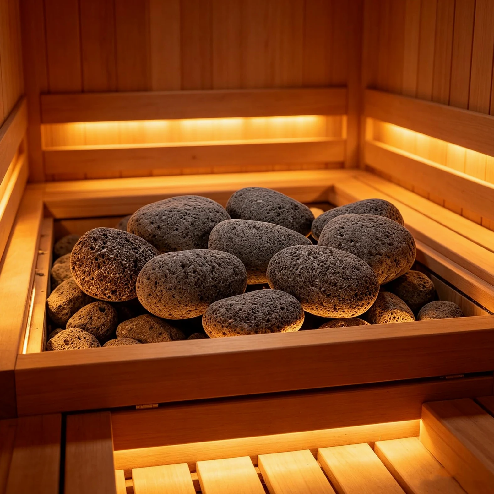TOYANDONA Piedras Volcánicas para Sauna de Vapor Comercial y SPA Doméstico, Mejoran la Radiación de Calor y Aseguran una Circulación de Calor Uniforme, Peso 1.9kg