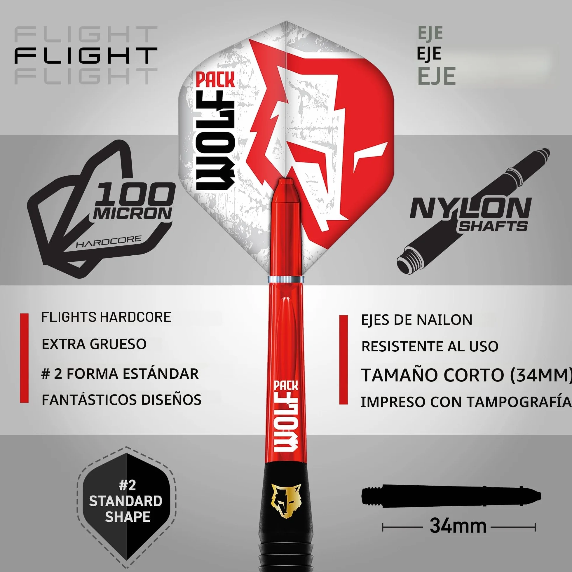 RED DRAGON Wolf Pack Series Dardos de latón 18 g 20 g 22 g