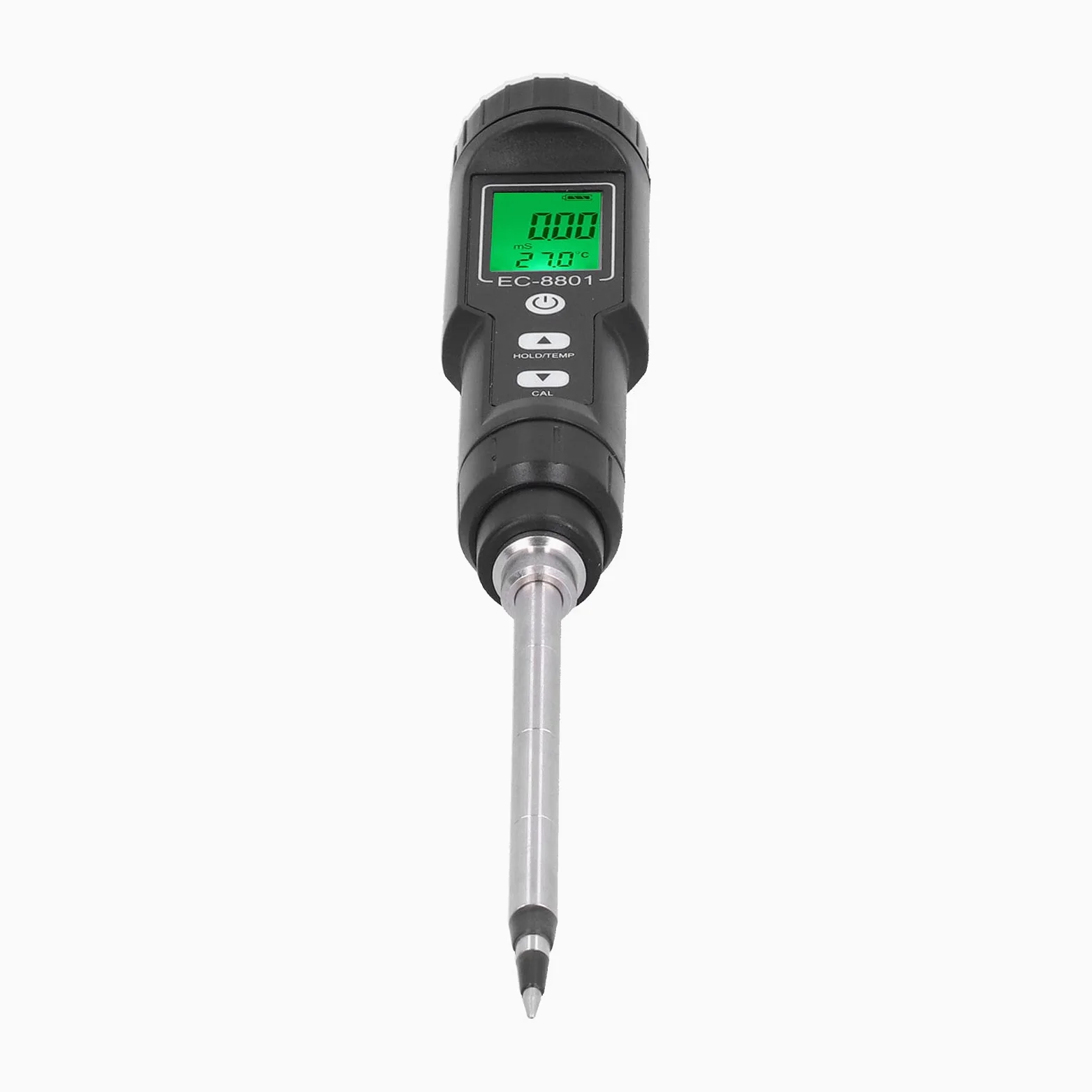 Tnfeeon Termómetro de Suelo Medidor de EC Mide EC de 0,00 a 10,00 Ms/cm y Temperatura de -22,0 °F a 176,0 °F para Jardineros Compacto 11,02 X 1,46 Pulgadas Impermeable Fácil Operación Ideal para