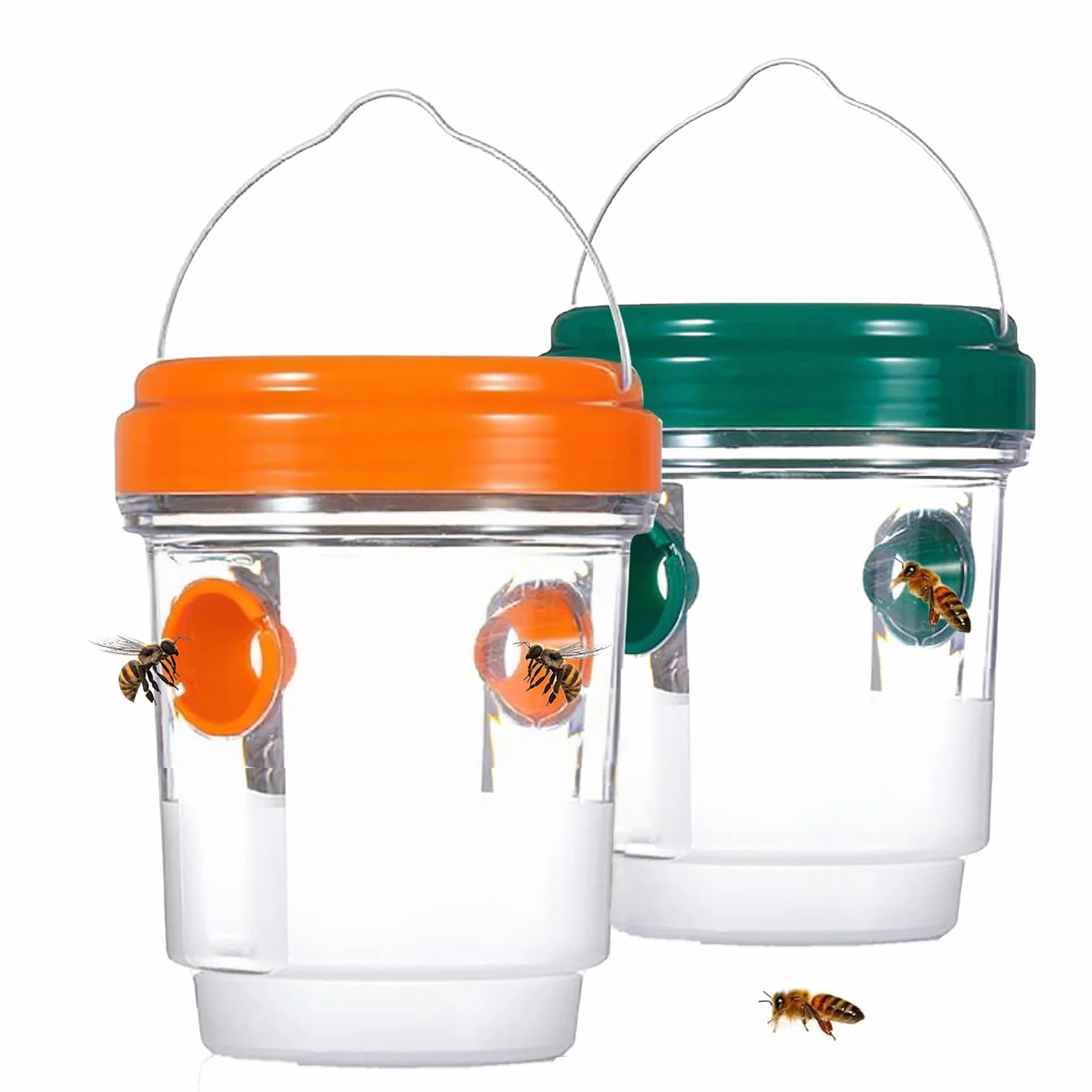 2 Piezas Trampa para Avispas Viva, Trampa Avispas Exterior Jardin Balcon, Atrapador de Avispa para Jardín, Balcón y Camping, Sin Productos Químicos